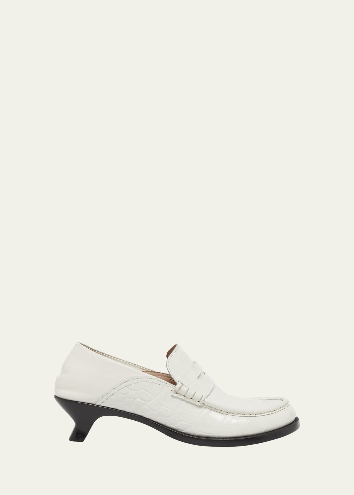 Loewe Campo Croco Fold Penny Loafers Image 1 of 6