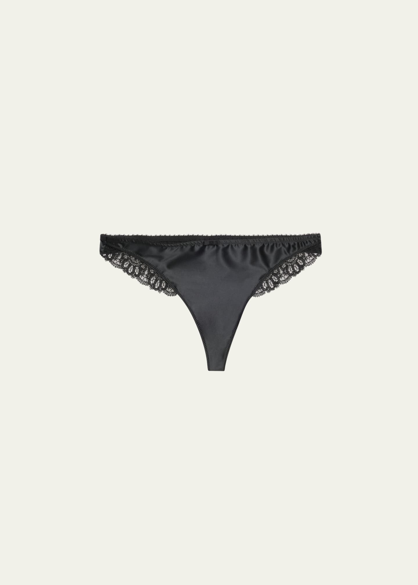 Simone Perele Symphonie Embroidered-Trim Satin Thong Image 1 of 5