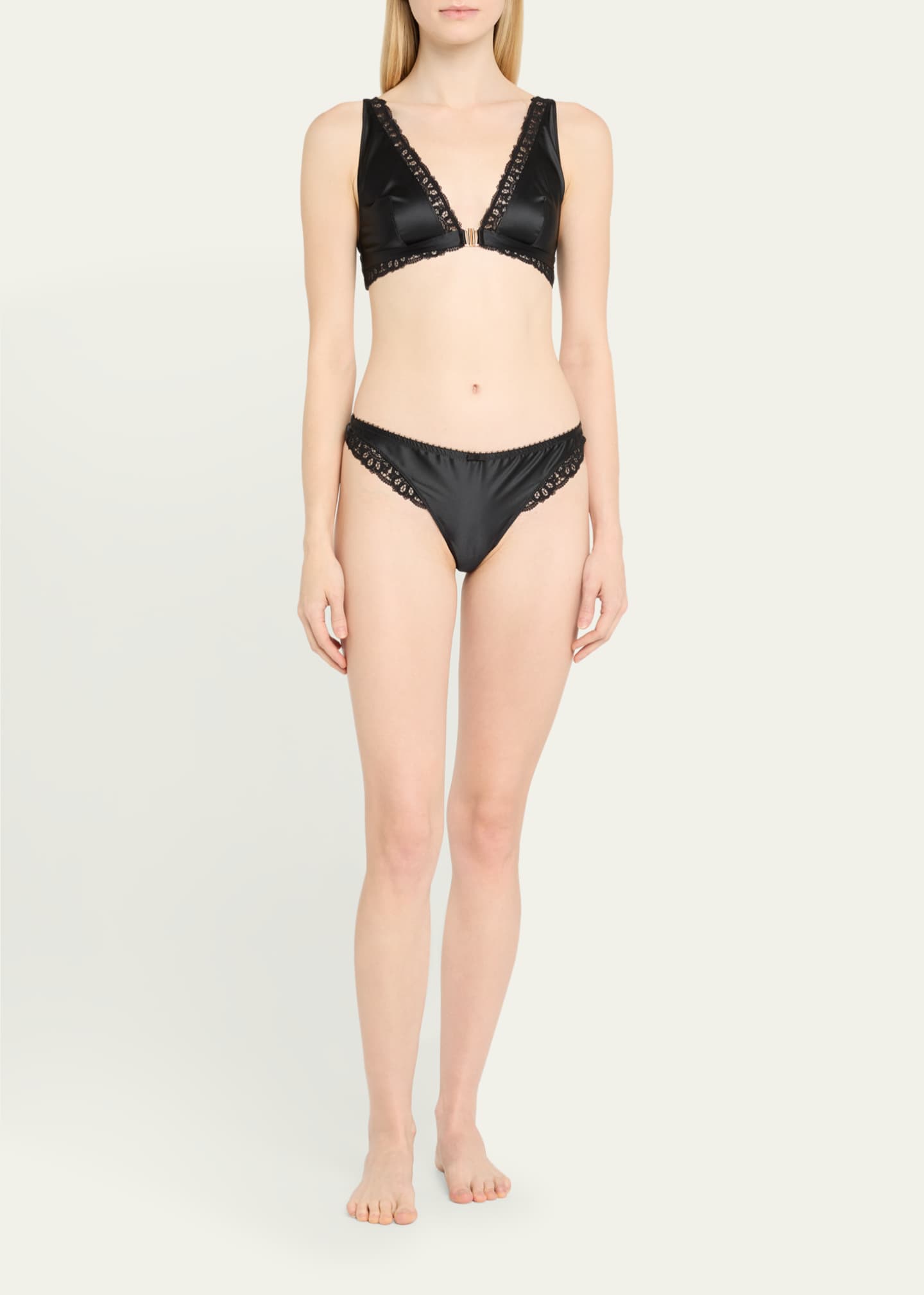 Simone Perele Symphonie Embroidered-Trim Satin Bralette Image 2 of 4
