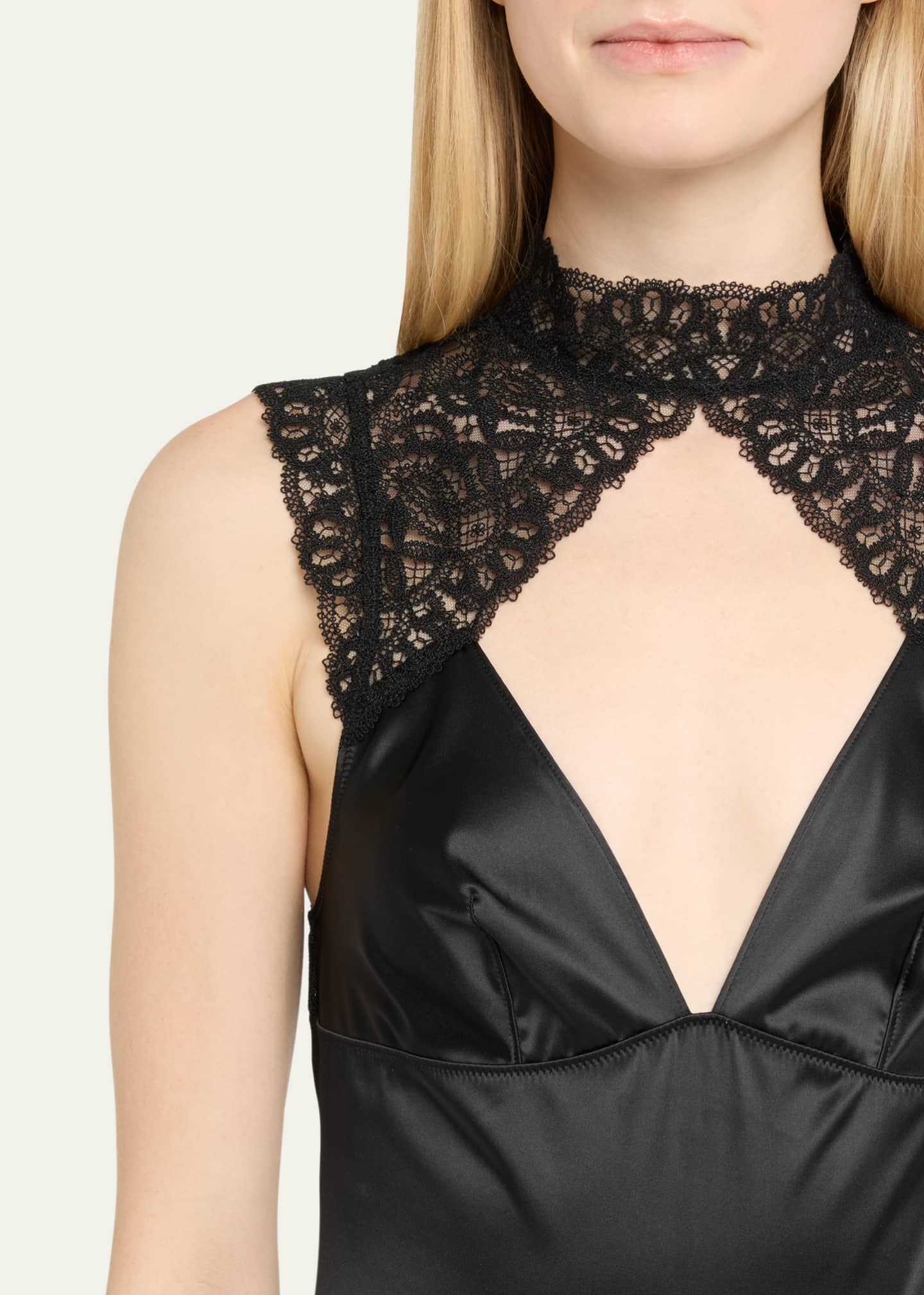 Simone Perele Symphonie Embroidered-Trim Satin Bodysuit Image 4 of 4