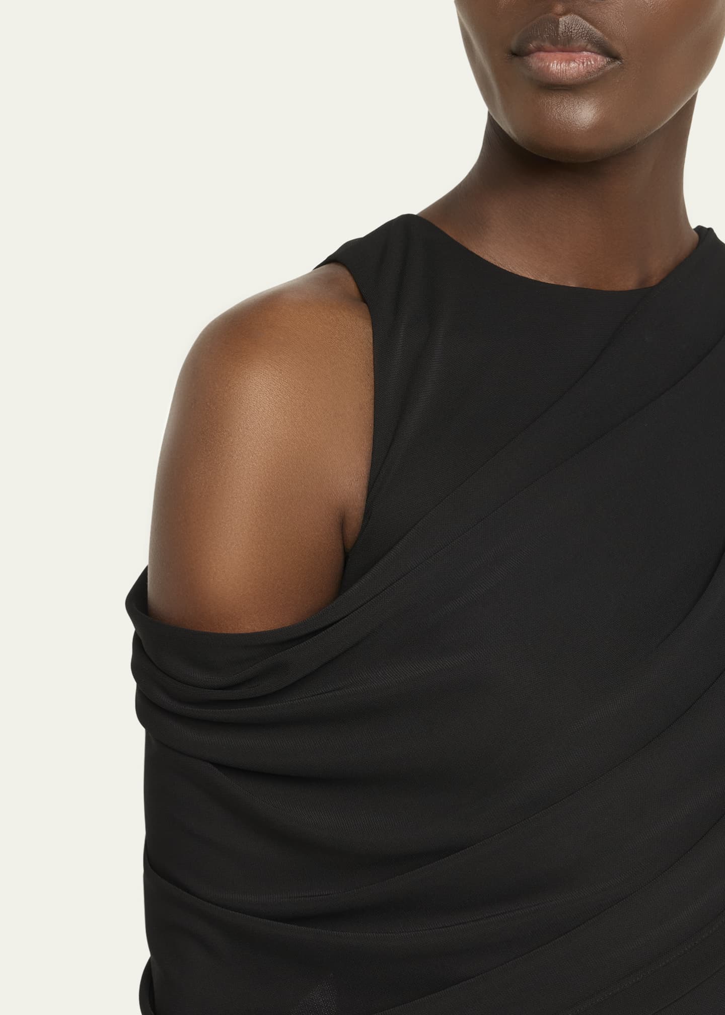 Halston Gabrielle Draped Matte Jersey Midi Dress Image 5 of 5