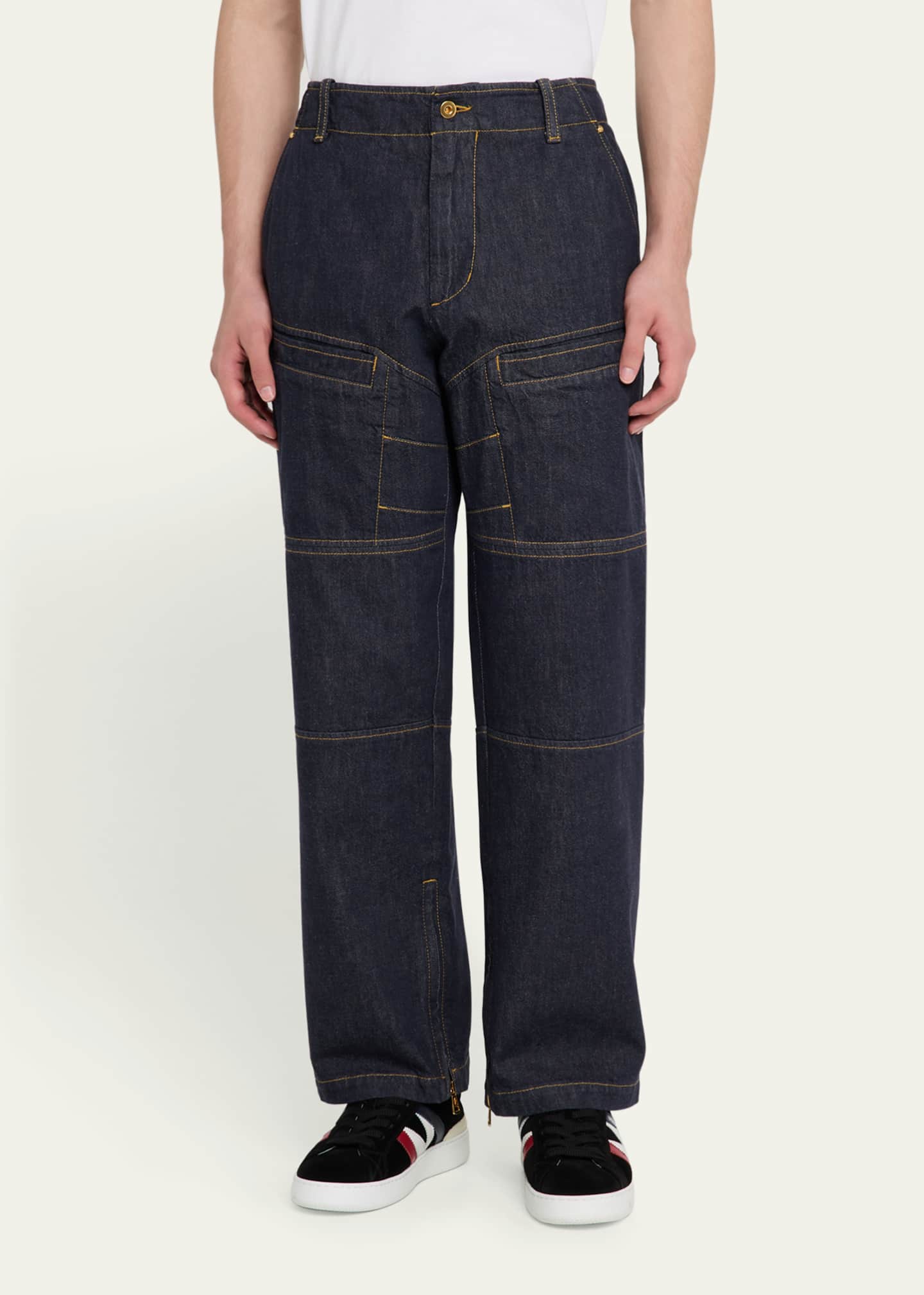Moncler Genius x Mercedes-Benz by NIGO Men's Washed Denim Trousers Image 4 of 5
