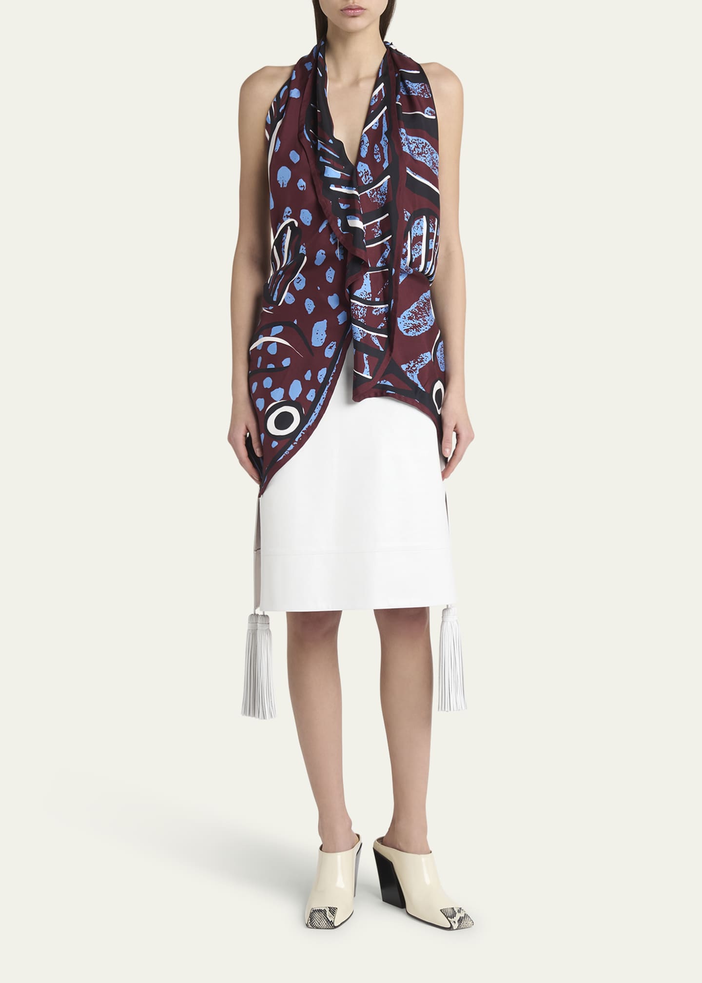 Bottega Veneta Shiny Leather Skirt with Tassels - Bergdorf