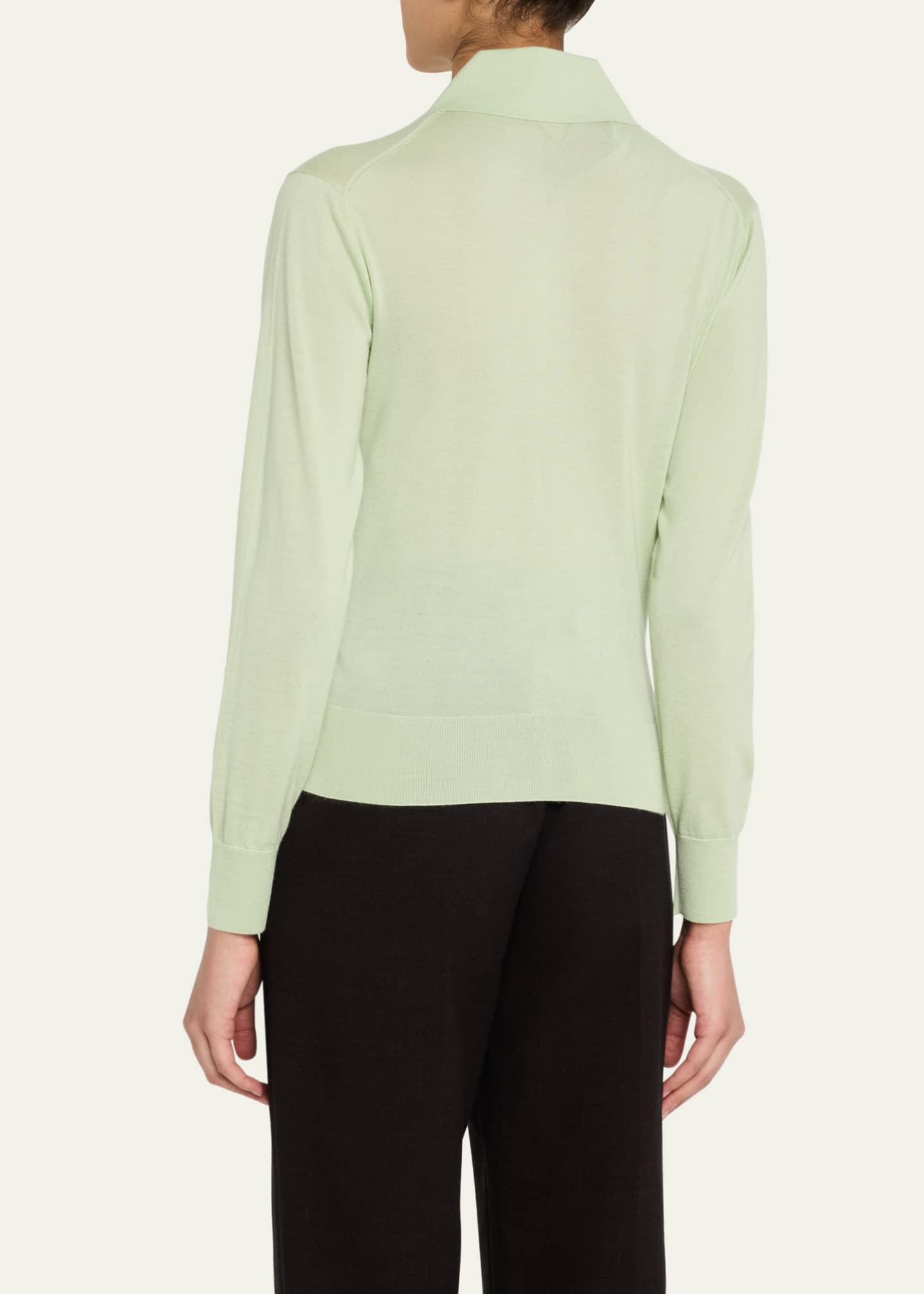 Bottega Veneta Long-Sleeve Fine Cashmere Polo Sweater