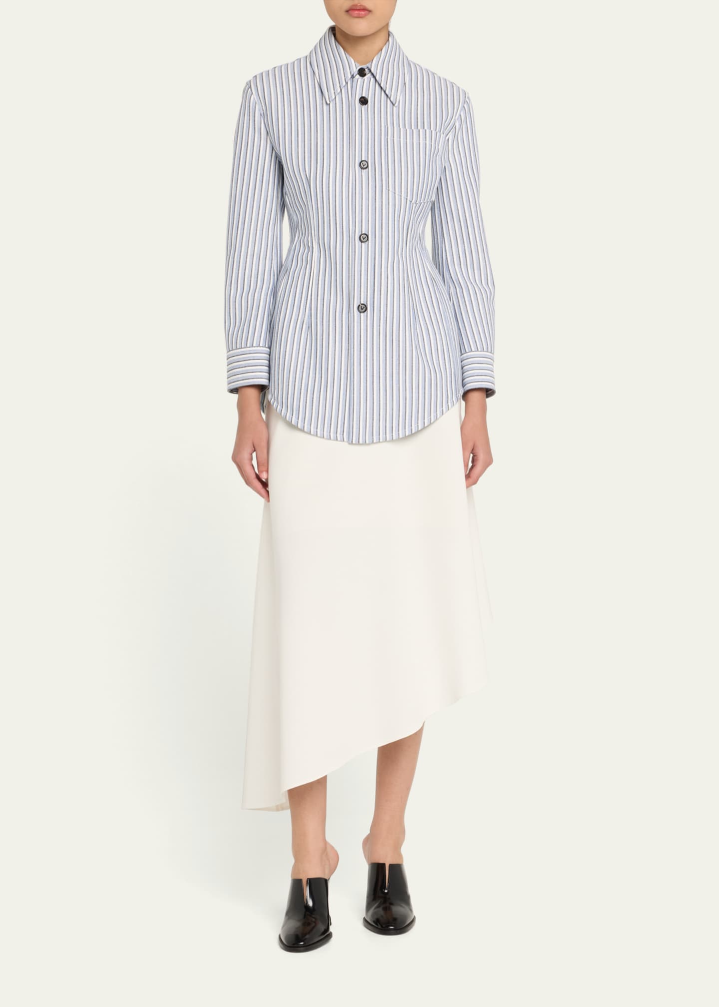 Bottega Veneta Structured Cotton Stripe Jacket Image 2 of 5