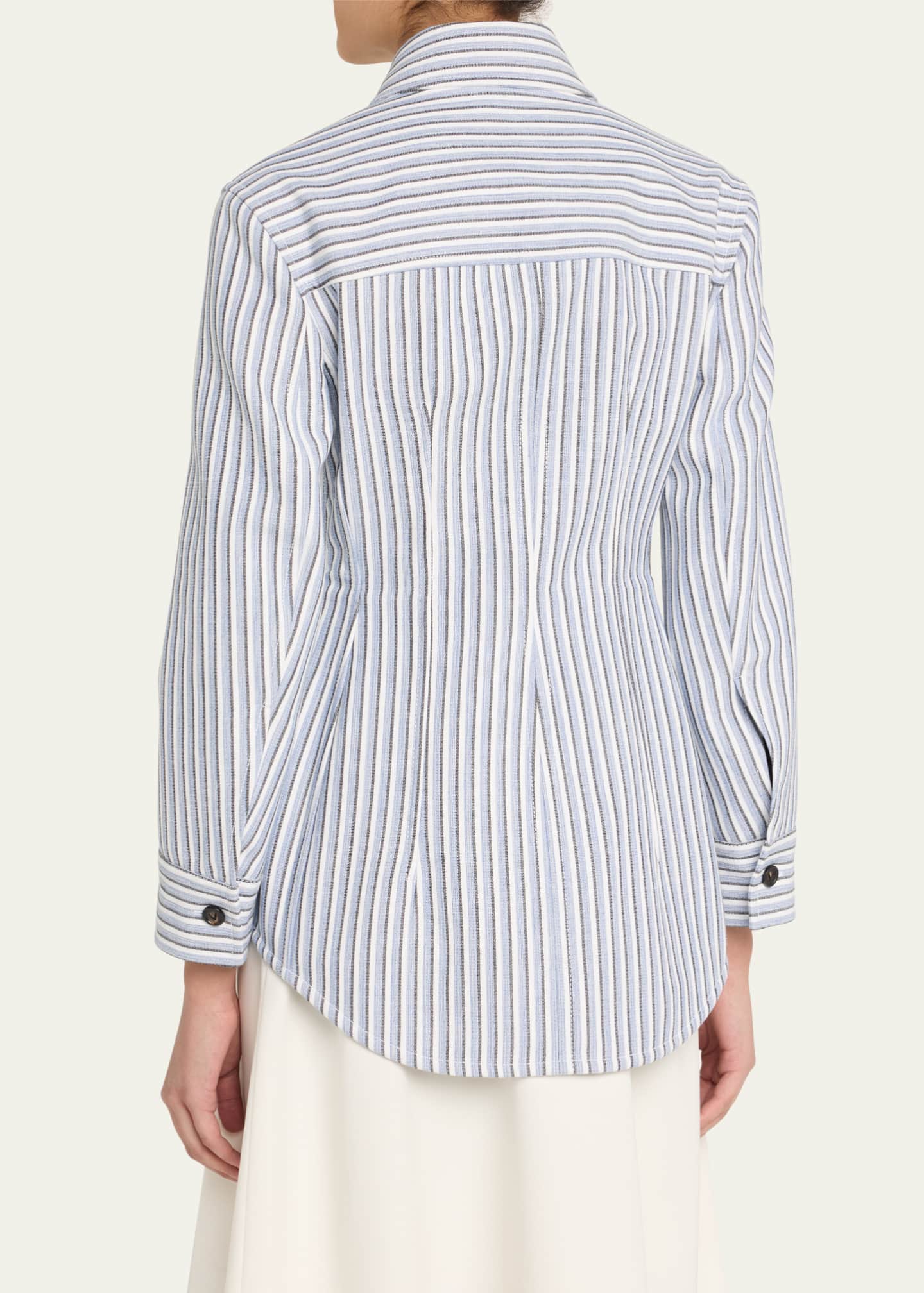 Bottega Veneta Structured Cotton Stripe Jacket Image 3 of 5