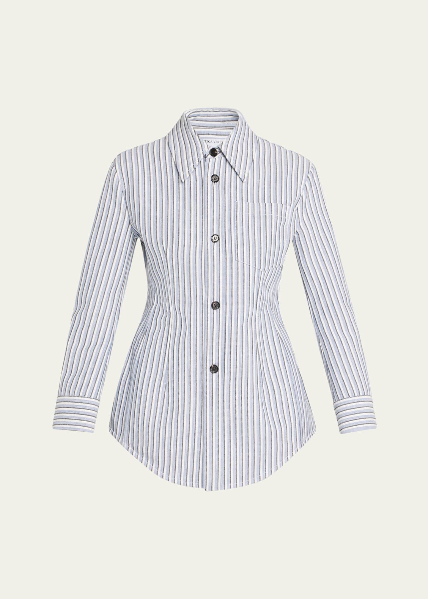 Bottega Veneta Structured Cotton Stripe Jacket Image 1 of 5