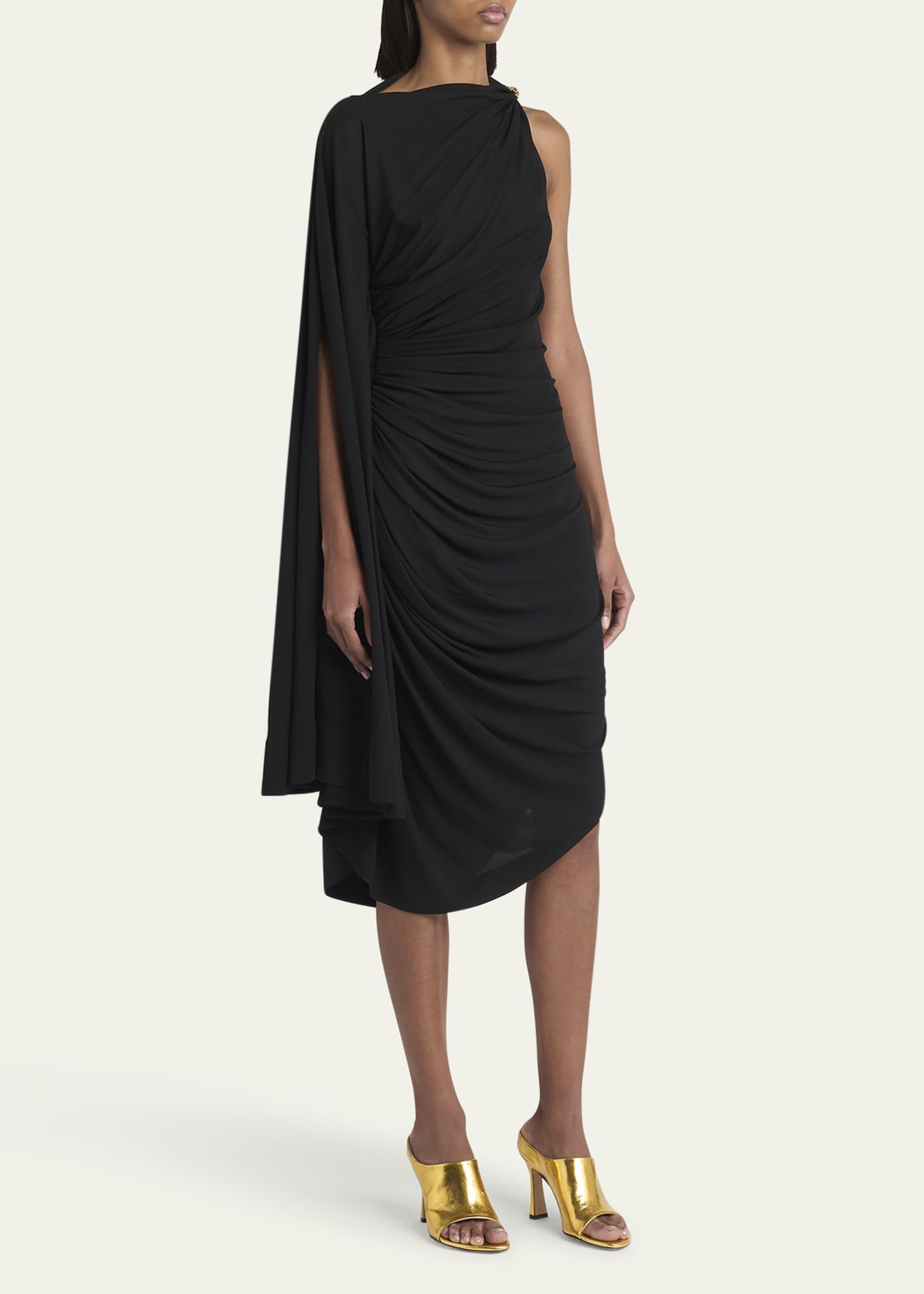 ワンピース BOTTEGA VENETA Draped dress Bottega Veneta Frog Draped Matte Viscose Jersey Cape Dress