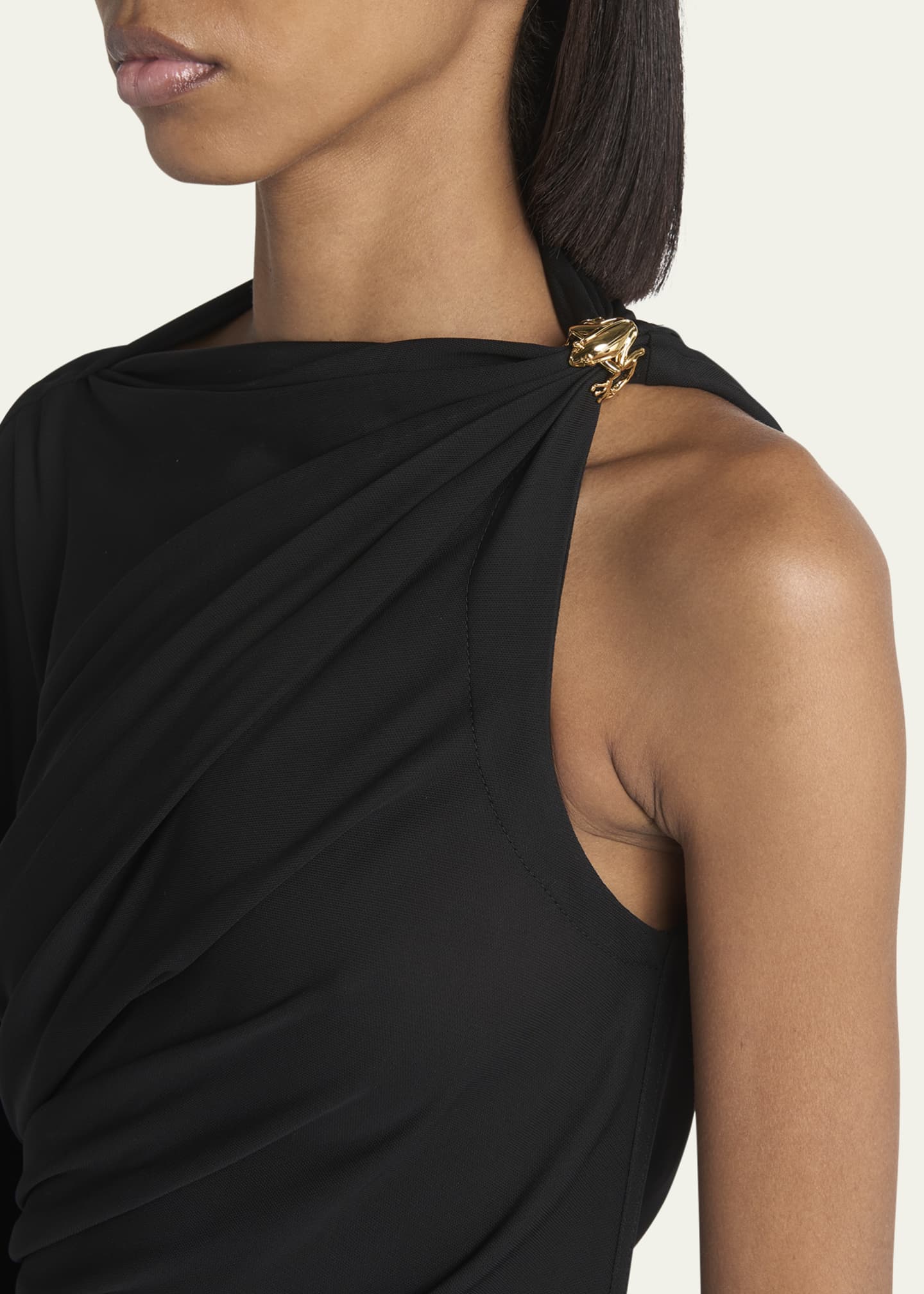 ワンピース Bottega Veneta Draped dress BOTTEGA VENETA Draped asymmetric color-block satin dress