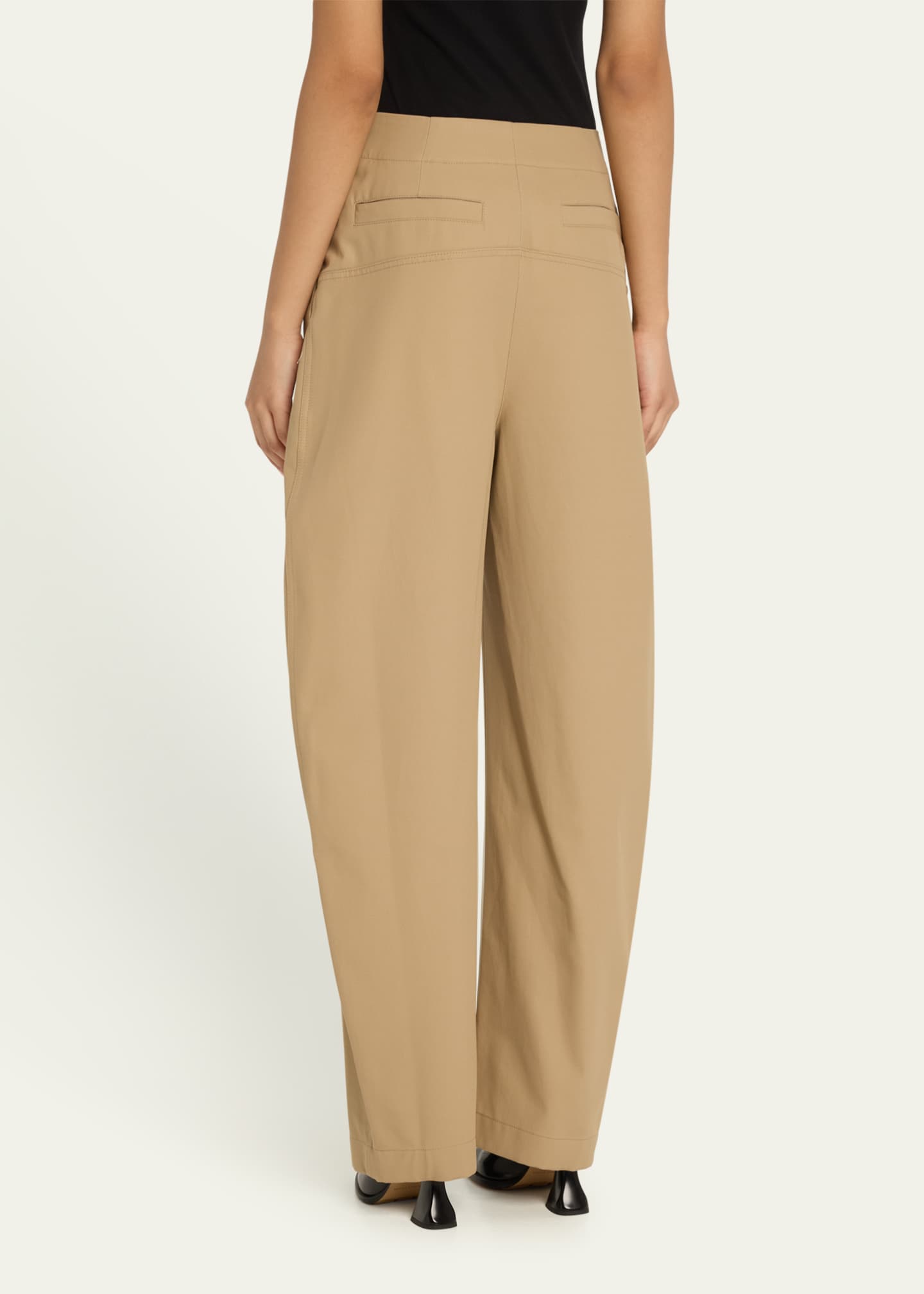 Bottega Veneta Fluid Cotton Twill Wide Leg Trousers Image 3 of 5