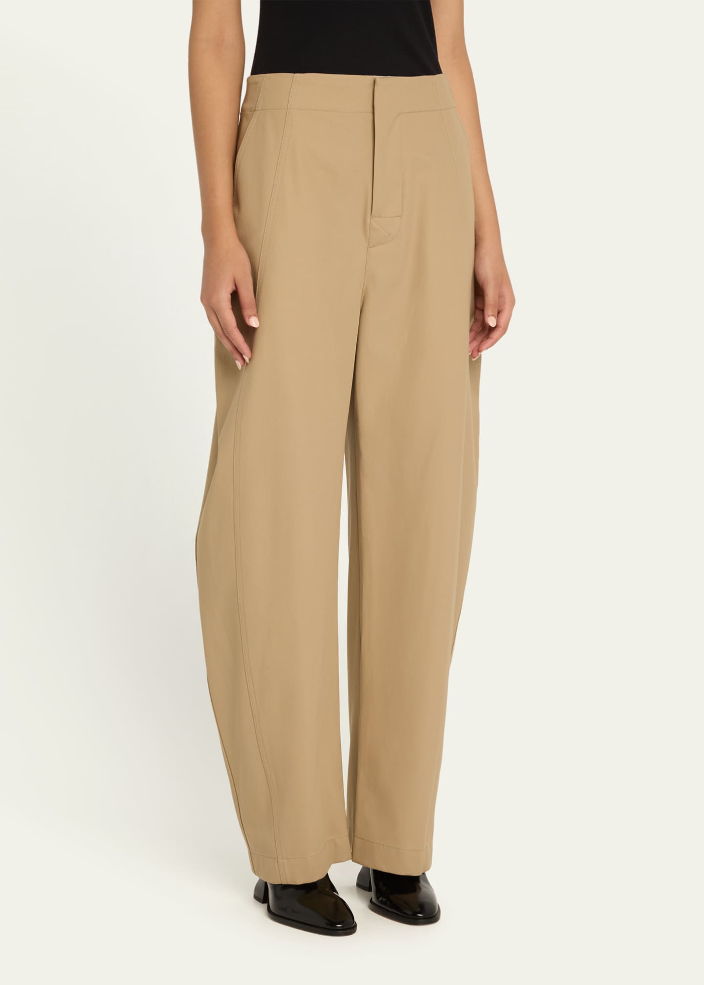 Bottega Veneta Fluid Cotton Twill Wide Leg Trousers Image 4 of 5