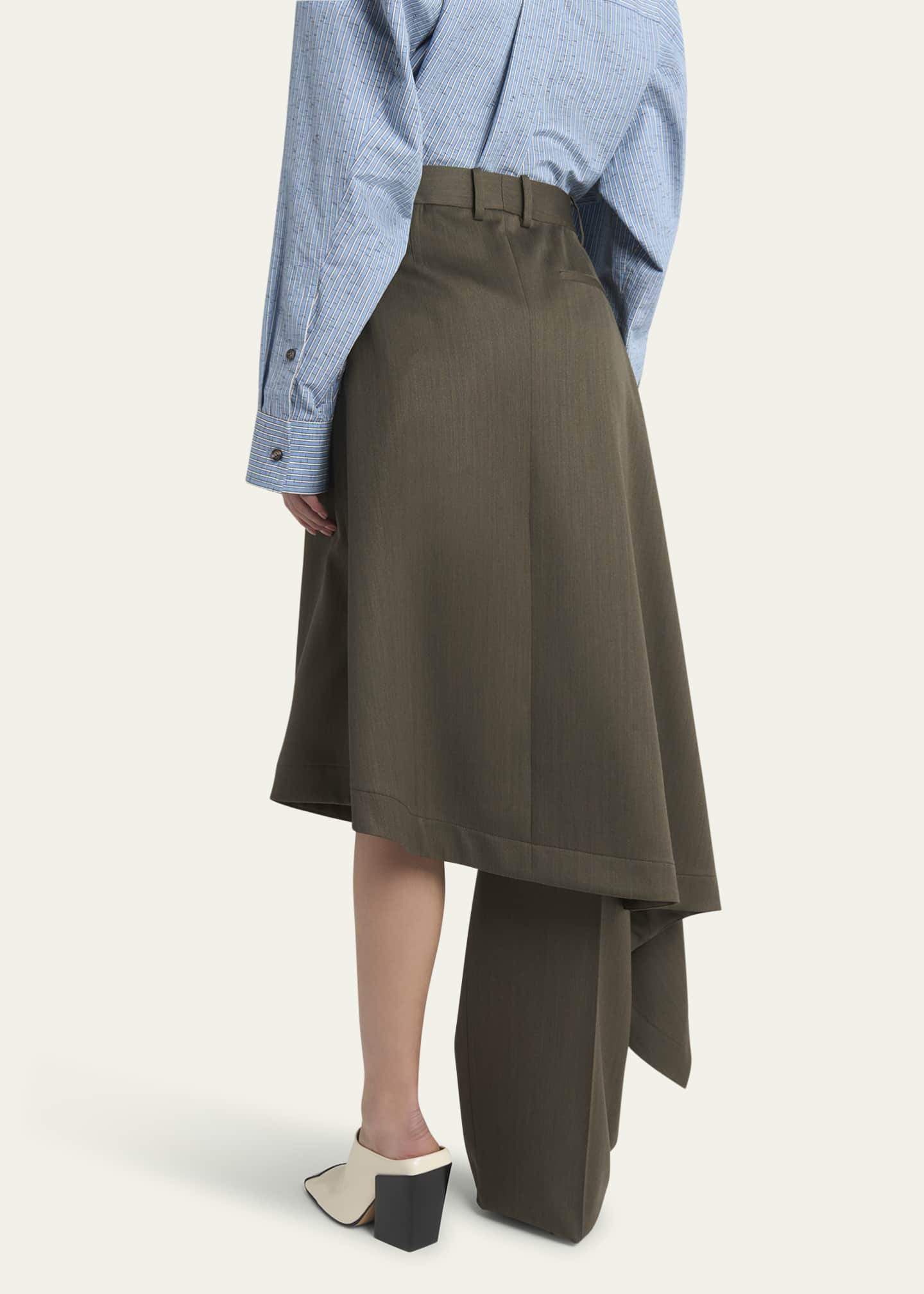 Bottega Veneta Asymmetric Wool Skirt Trousers Image 3 of 5