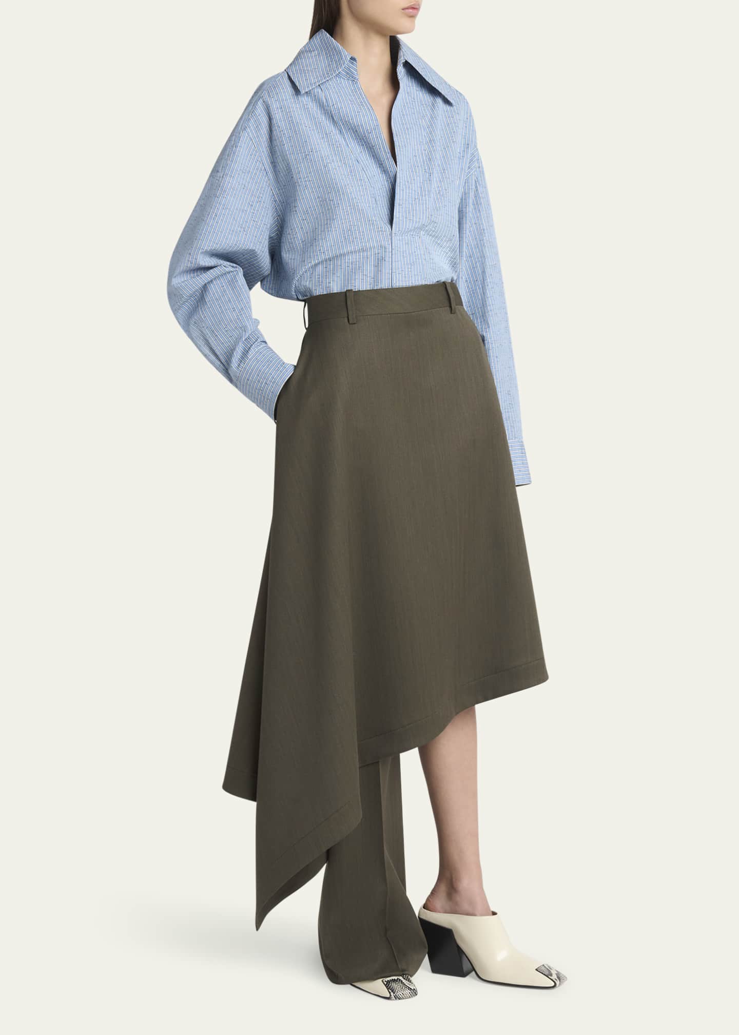 Bottega Veneta Asymmetric Wool Skirt Trousers Image 4 of 5