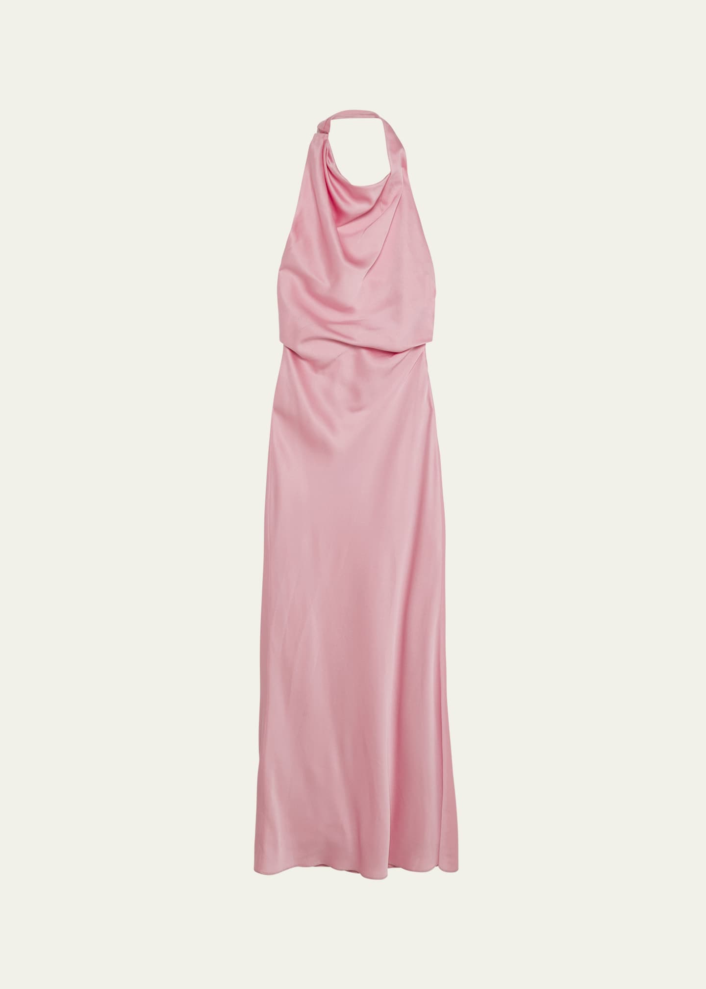 SIMKHAI Reannon Draped Satin Halter Gown Image 1 of 5