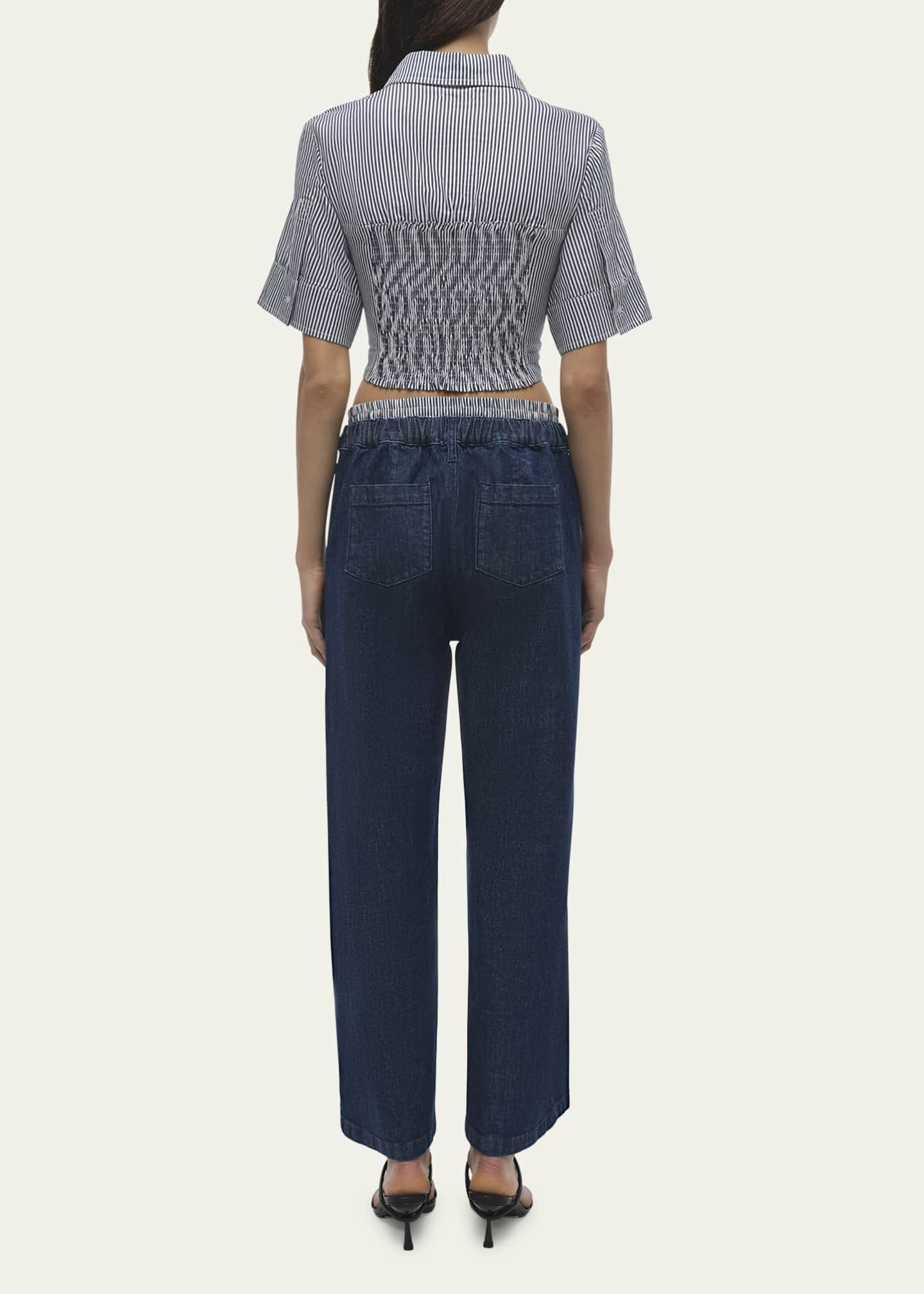 SIMKHAI Adams Short-Sleeve Combo Shirt Image 3 of 5