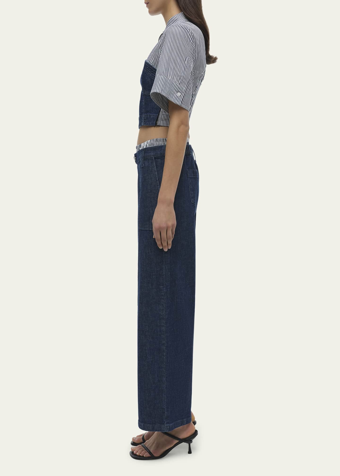 SIMKHAI Adams Short-Sleeve Combo Shirt Image 4 of 5