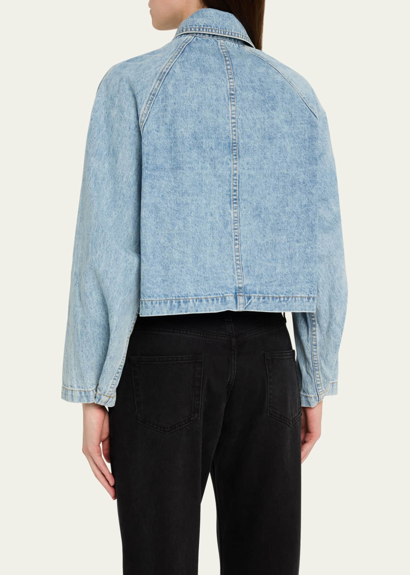 SIMKHAI Everli Cropped Denim Jacket Image 3 of 5