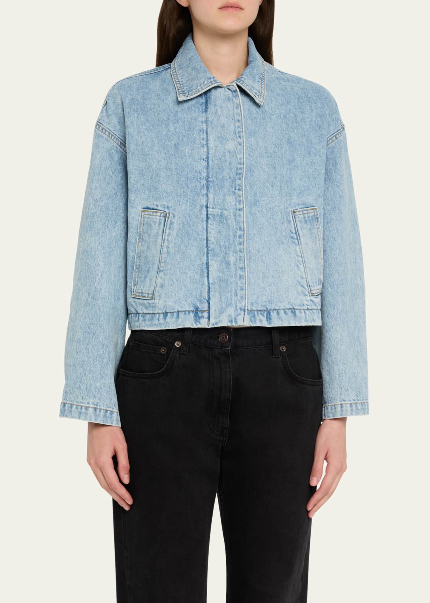 SIMKHAI Everli Cropped Denim Jacket Image 4 of 5