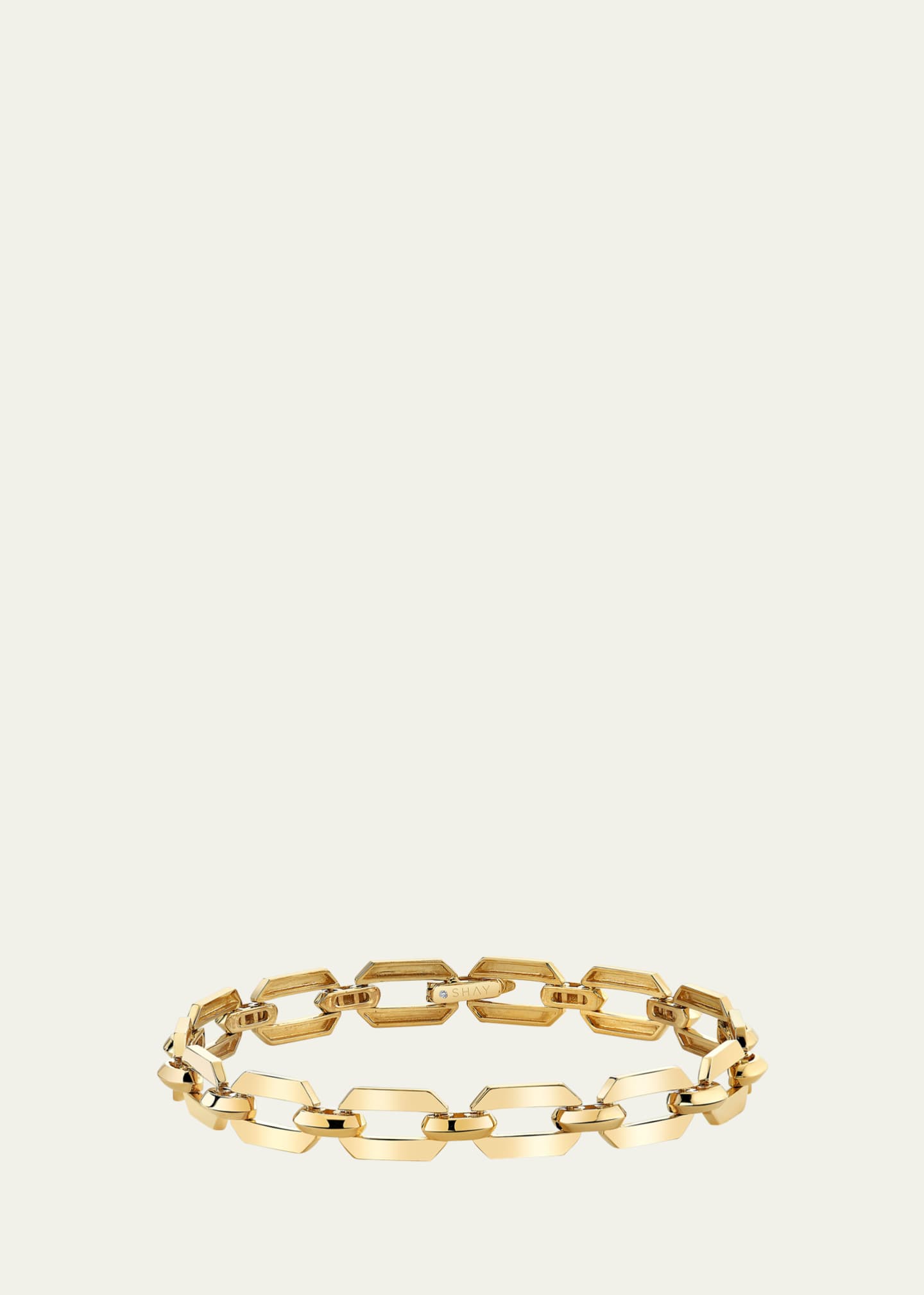 SHAY 18K Yellow Gold Solid Geo Flat Link Bracelet