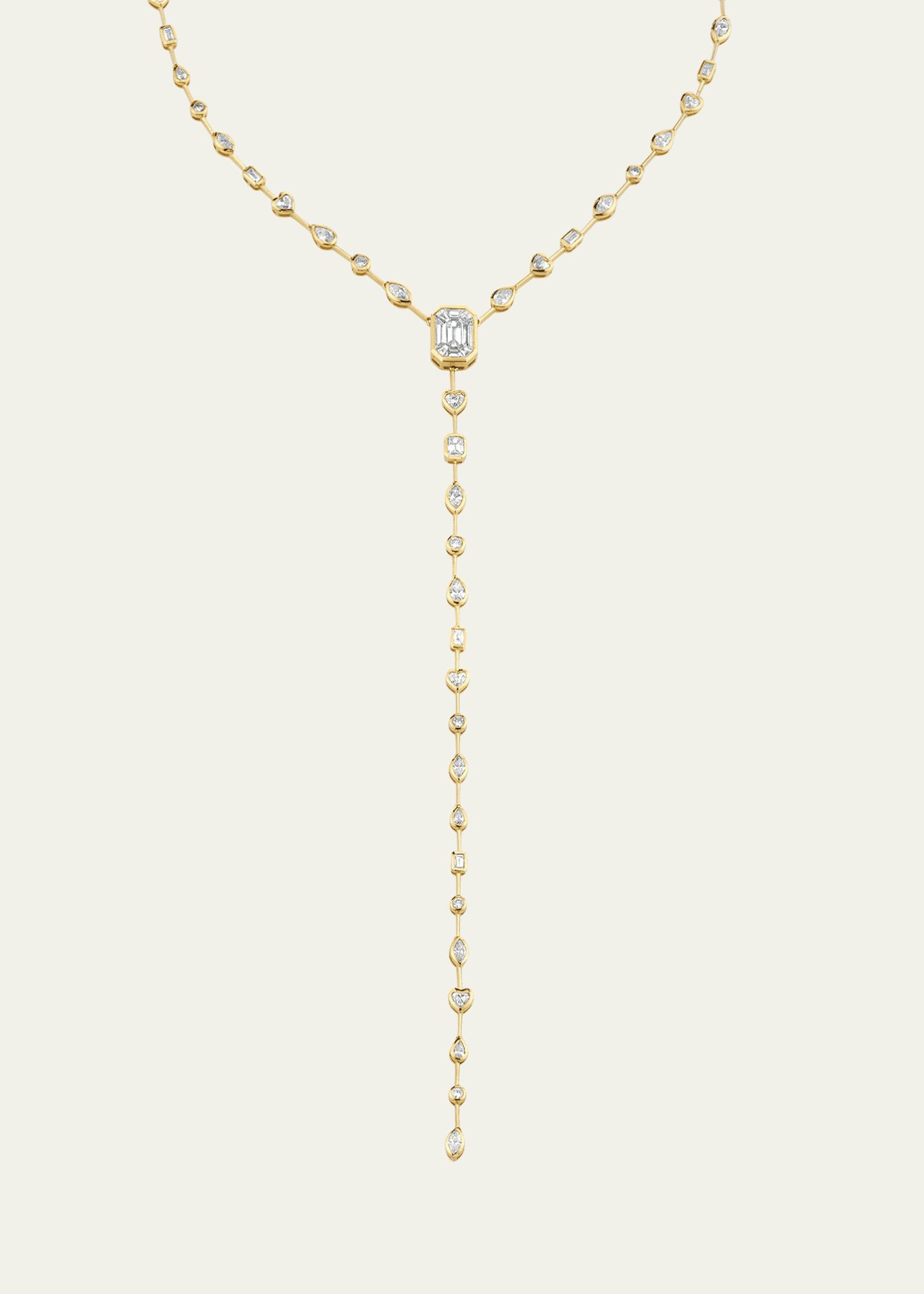SHAY 18K Yellow Gold Mixed Diamond Illusion Y Necklace