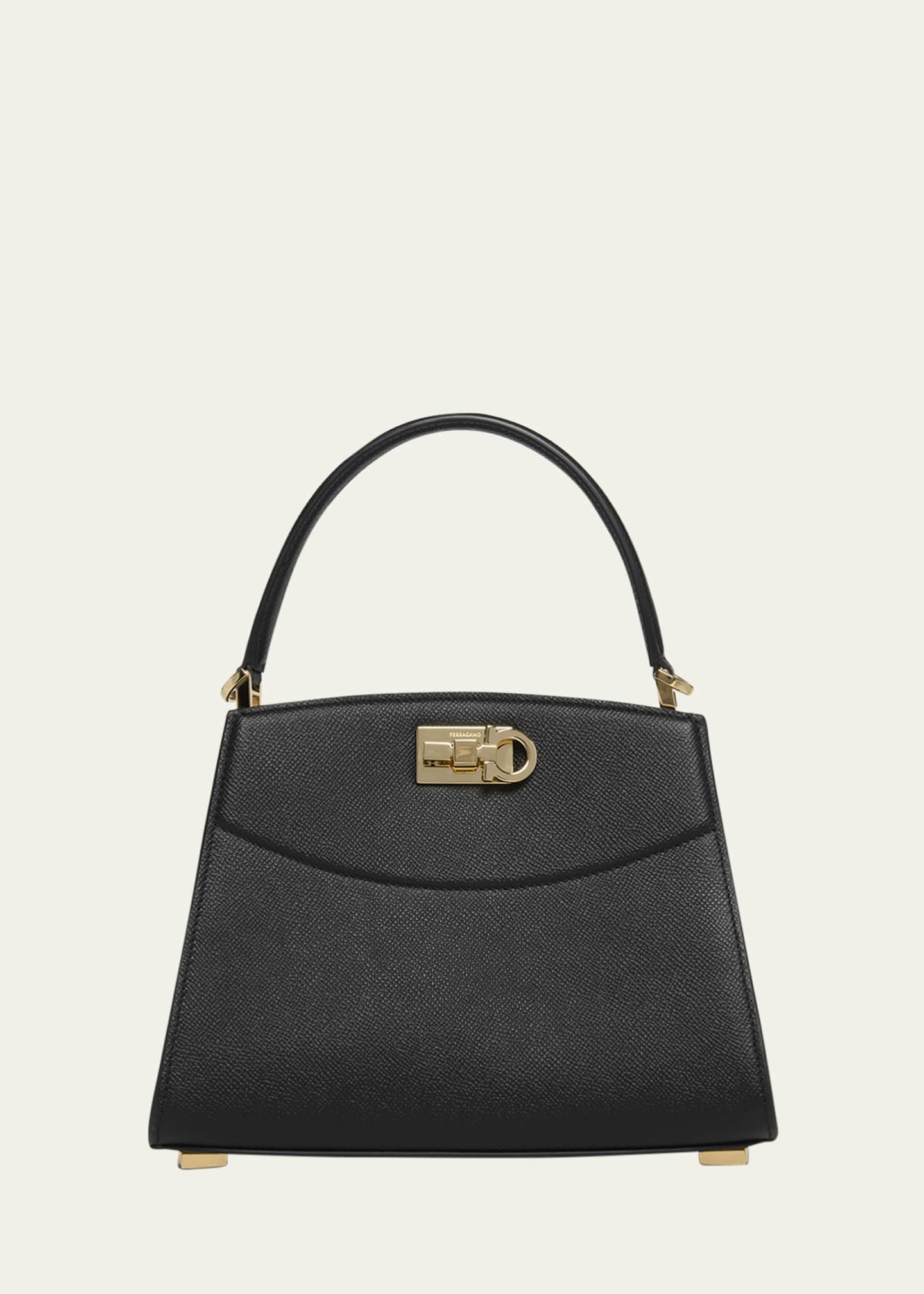 Ferragamo The New Studio Small Box Leather Top-Handle Bag Image 1 of 4