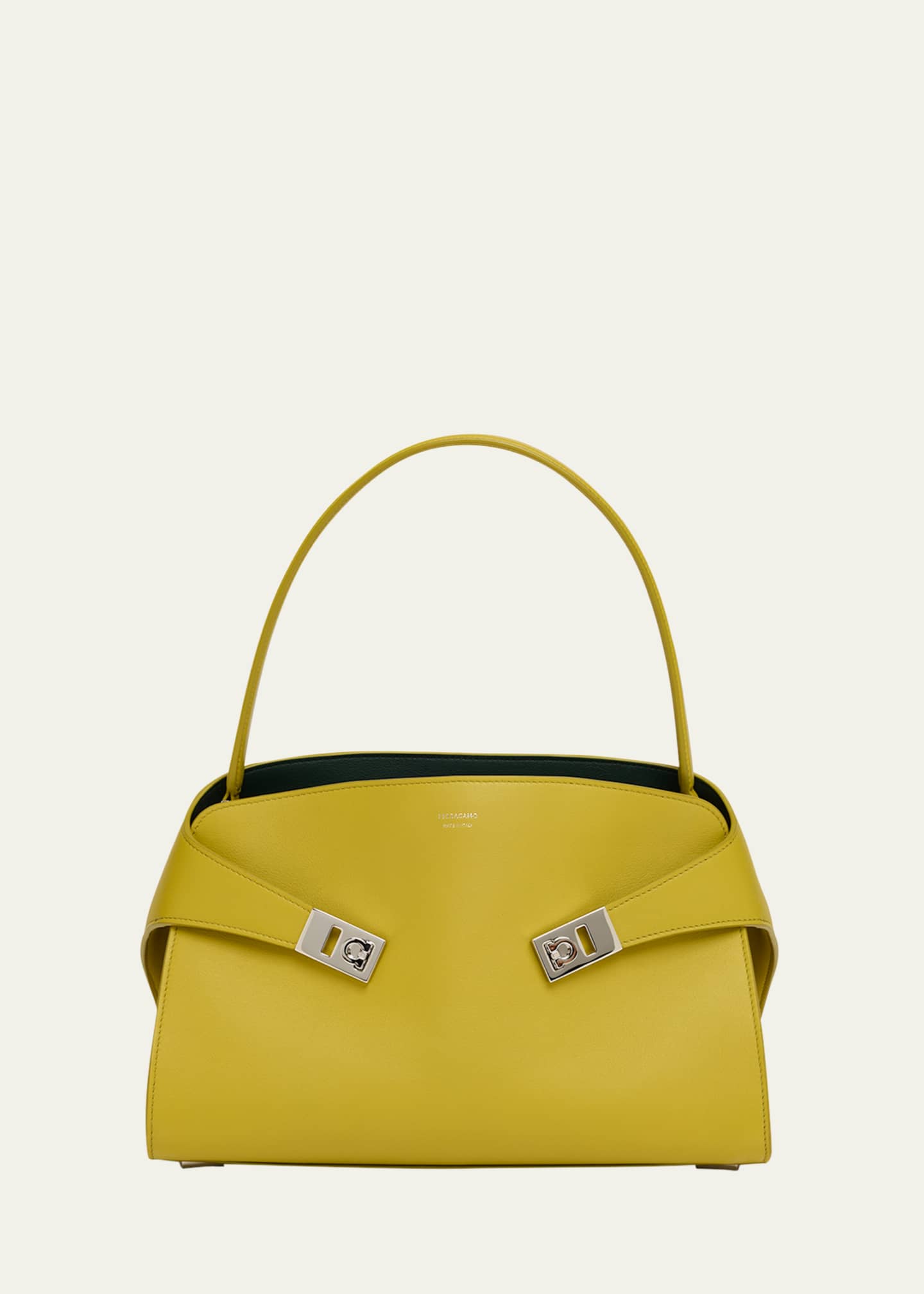 Ferragamo Hug Small Bicolor Leather Shoulder Bag Image 1 of 4