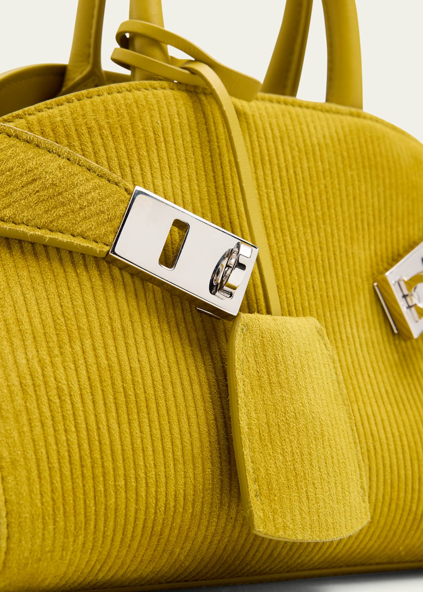 Ferragamo Hug Medium Suede Corduroy Top-Handle Bag Image 6 of 6