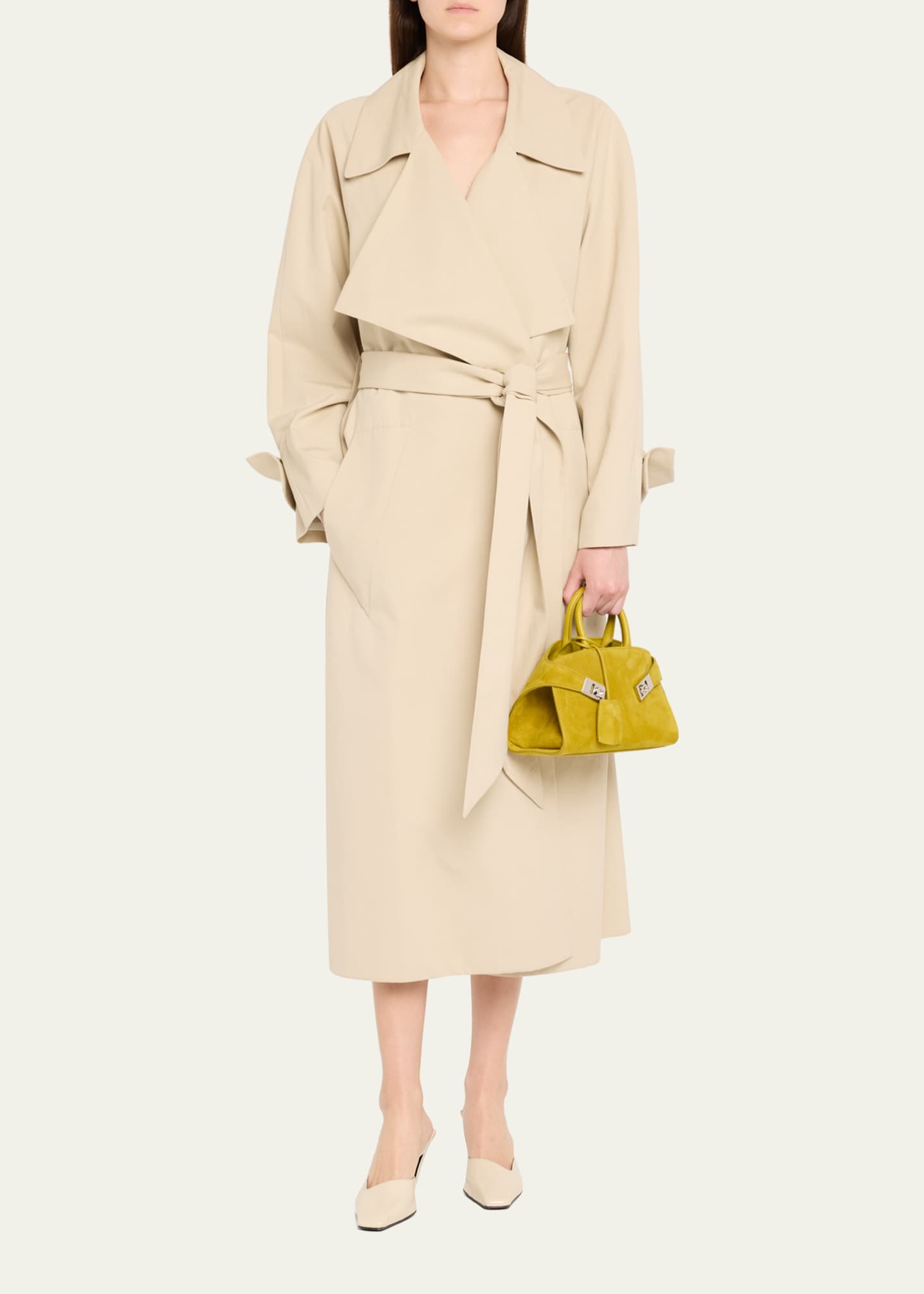 Ferragamo Hug Medium Suede Corduroy Top-Handle Bag Image 5 of 6