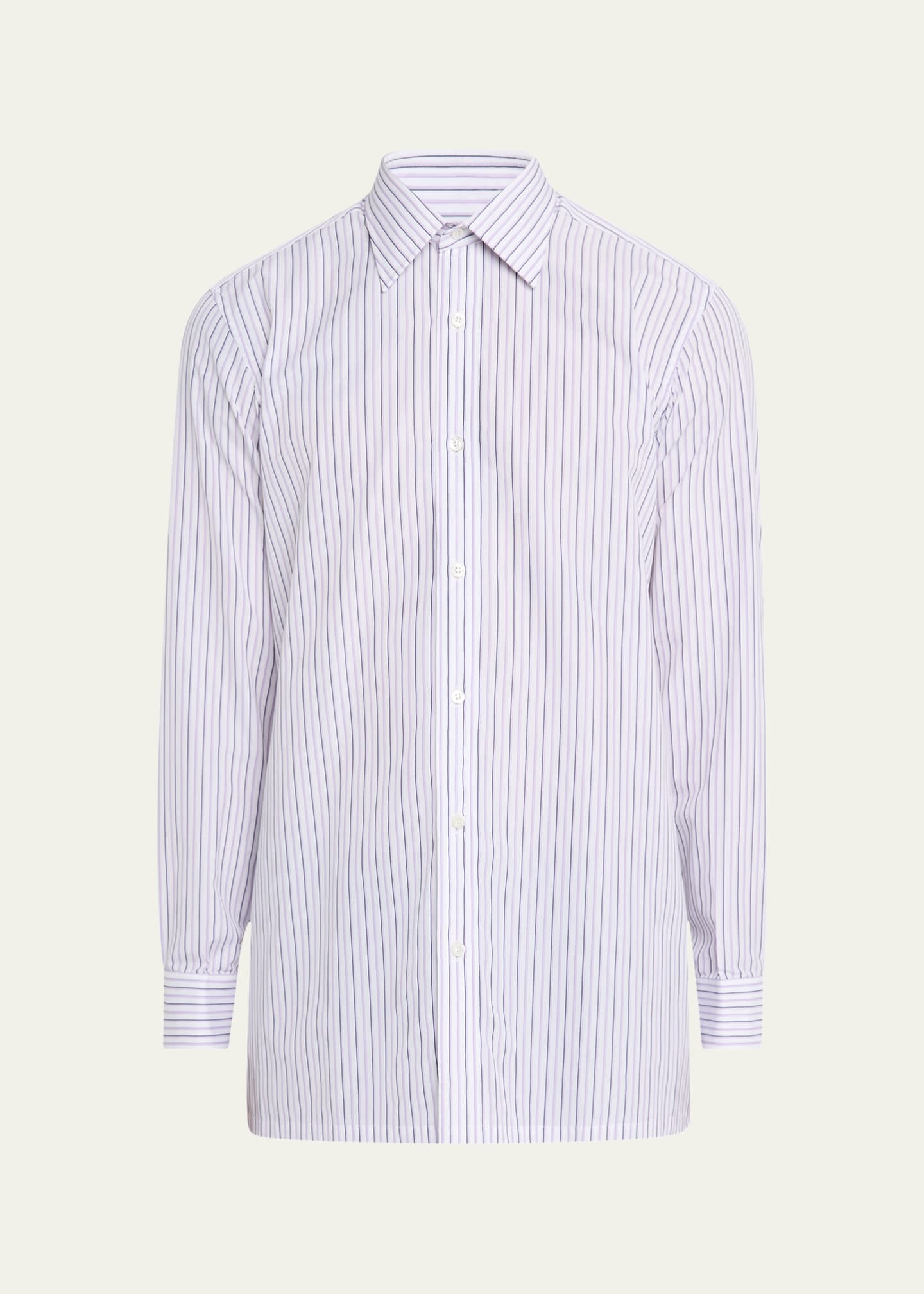 Charvet Men's Cotton Stripe Spread-Collar Sport Shirt Image 1 of 5