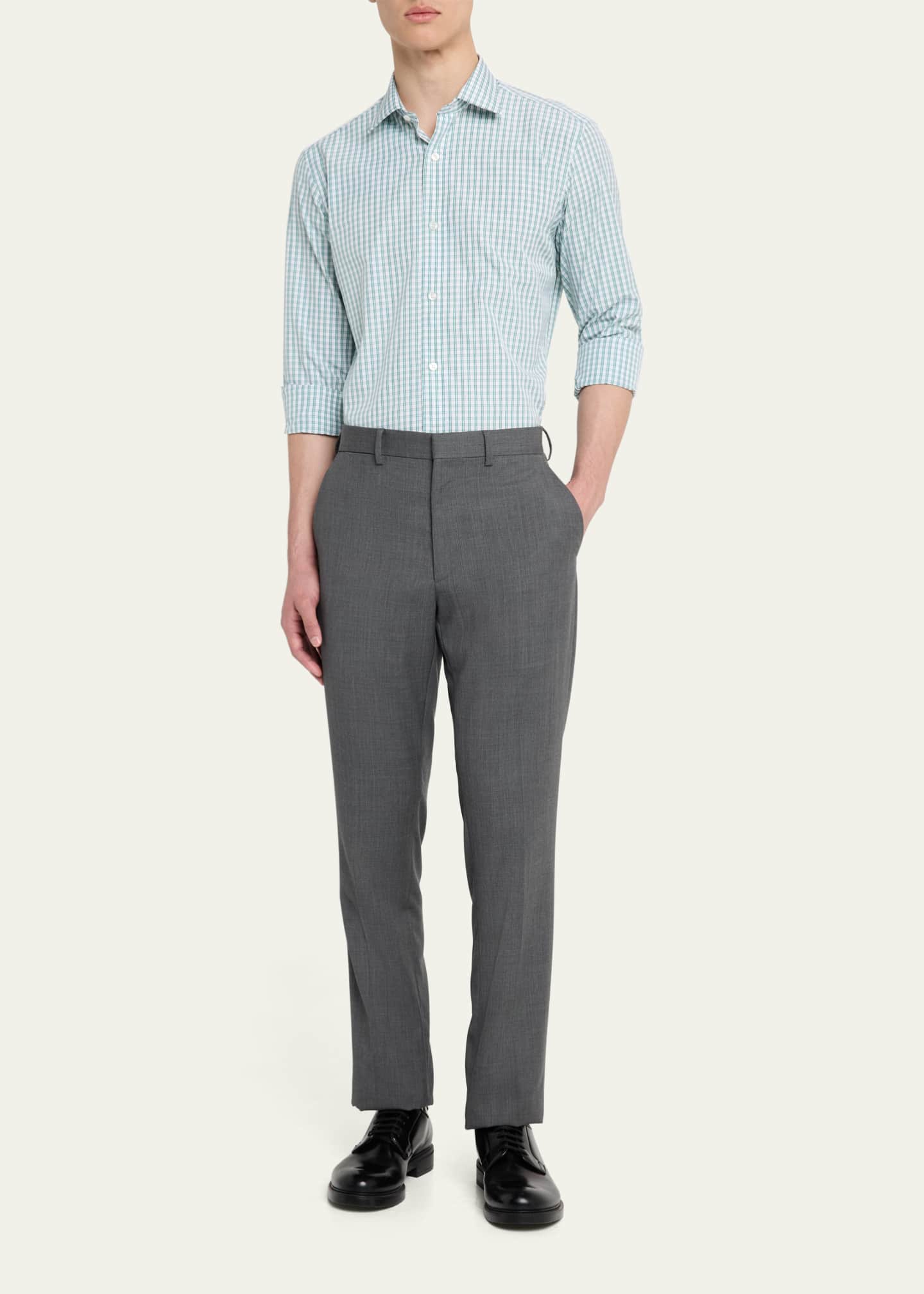 Charvet Men's Cotton Graph Check Sport Shirt Image 2 of 5