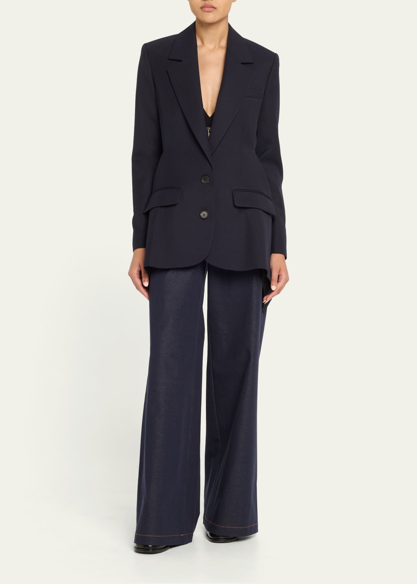 Monse Oversized Slashed Wool Blazer Jacket Image 2 of 5