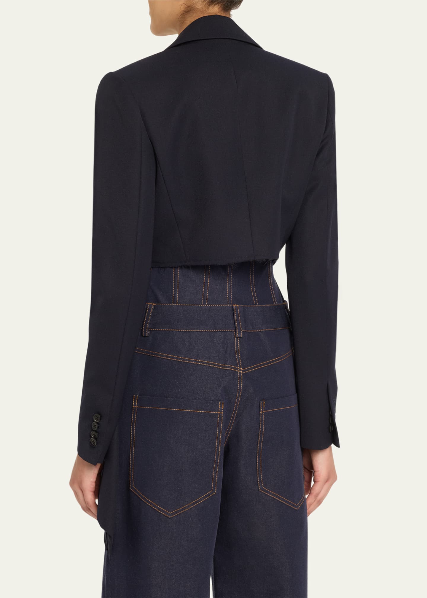 Monse Oversized Slashed Wool Blazer Jacket Image 3 of 5