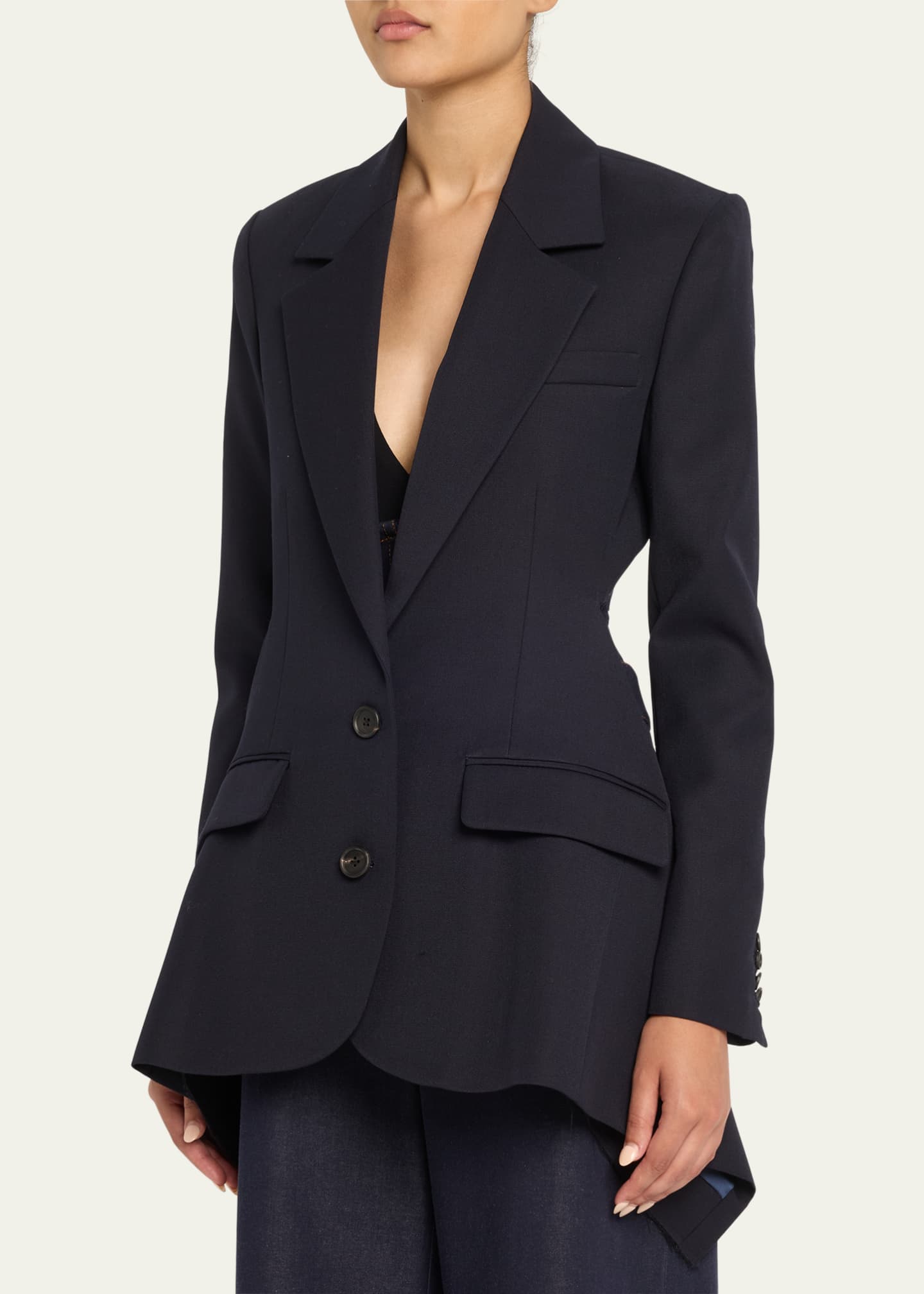Monse Oversized Slashed Wool Blazer Jacket Image 4 of 5