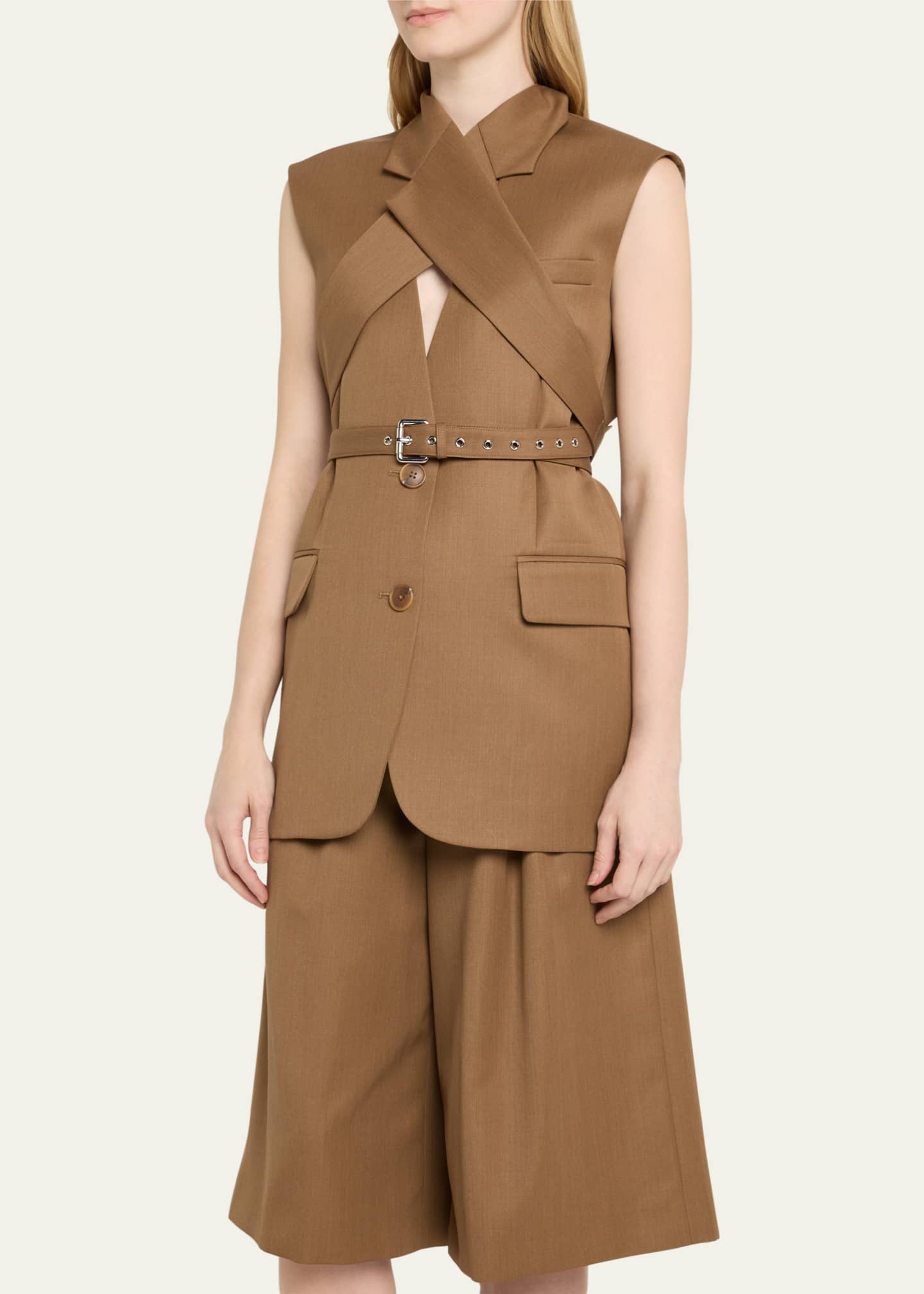 Monse Criss Cross Belted Wool Jacket Image 4 of 5