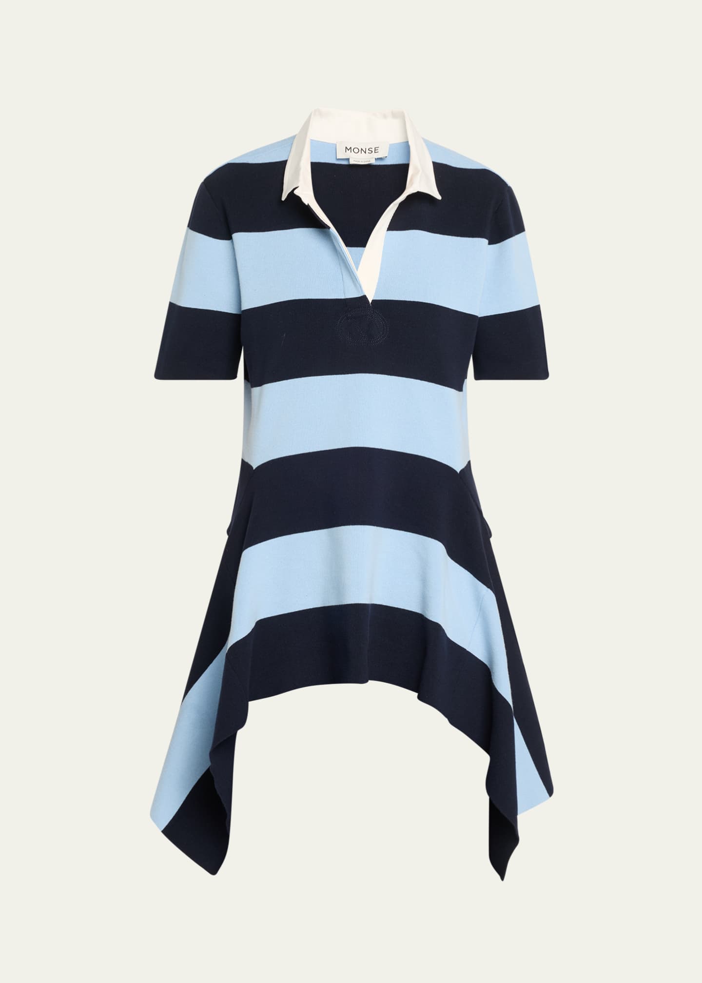 Monse Striped Half Placket Knit Polo Top Image 1 of 5