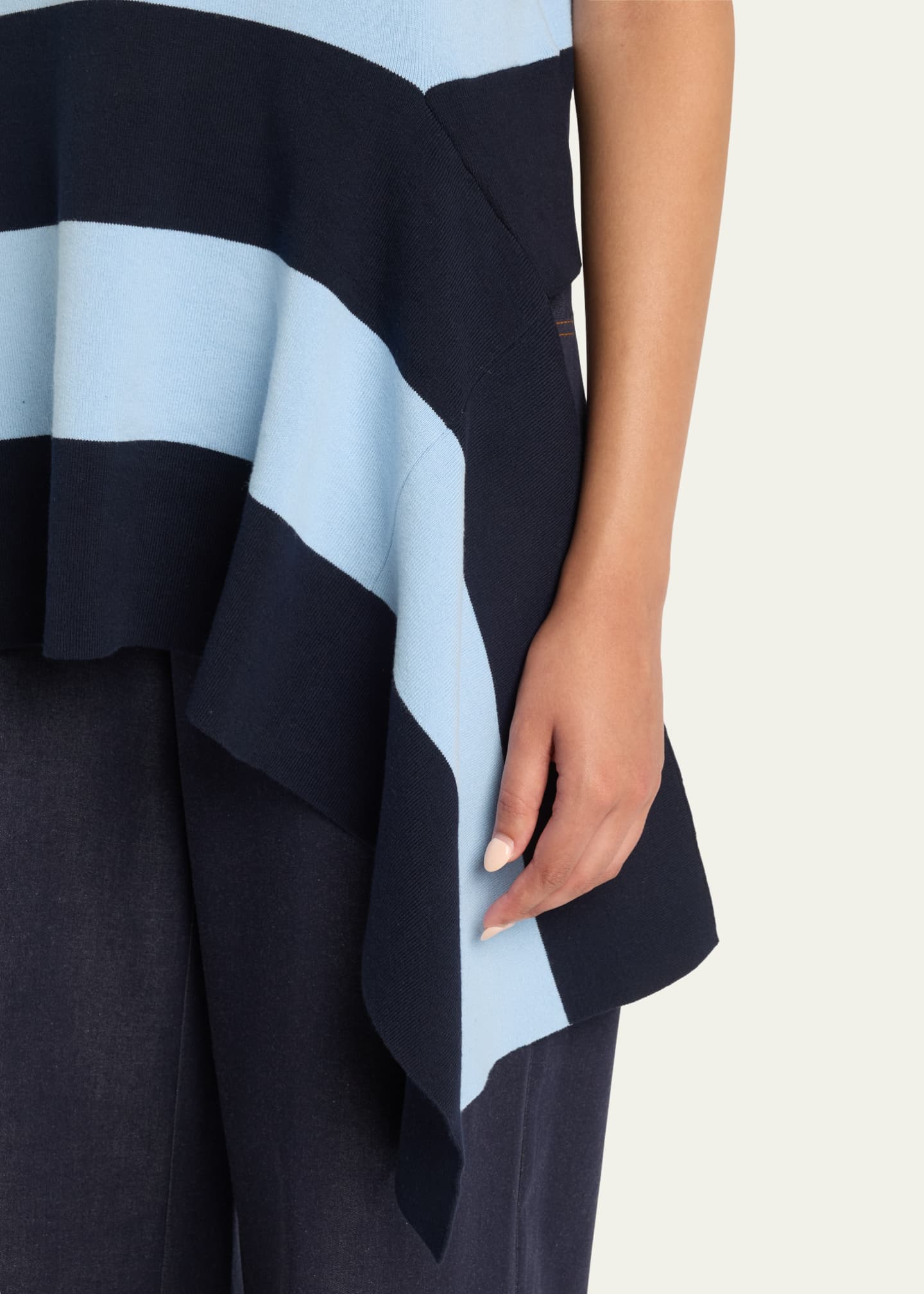 Monse Striped Half Placket Knit Polo Top Image 5 of 5