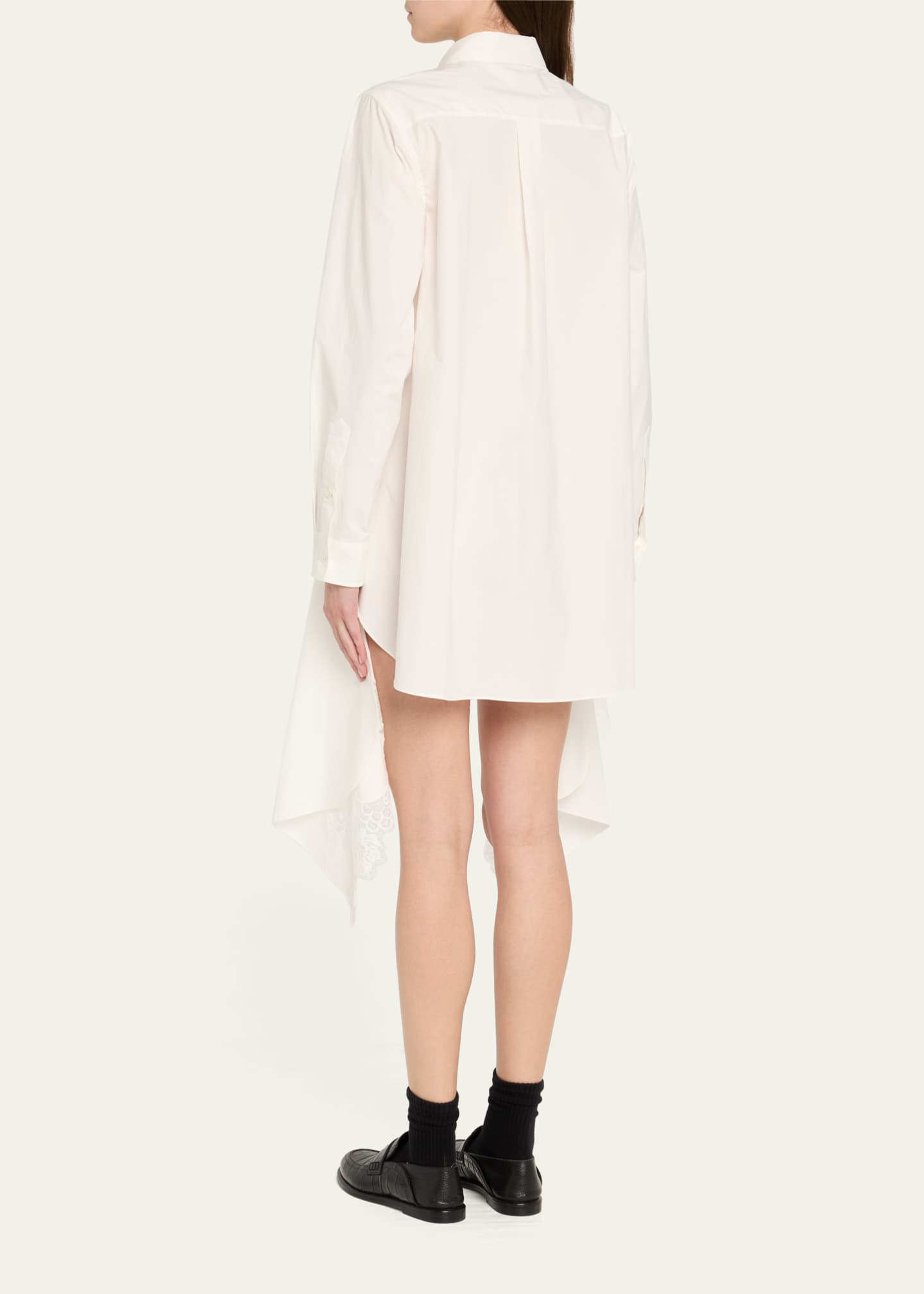Monse Lace Cascade Front Cotton Poplin Shirt Image 3 of 5