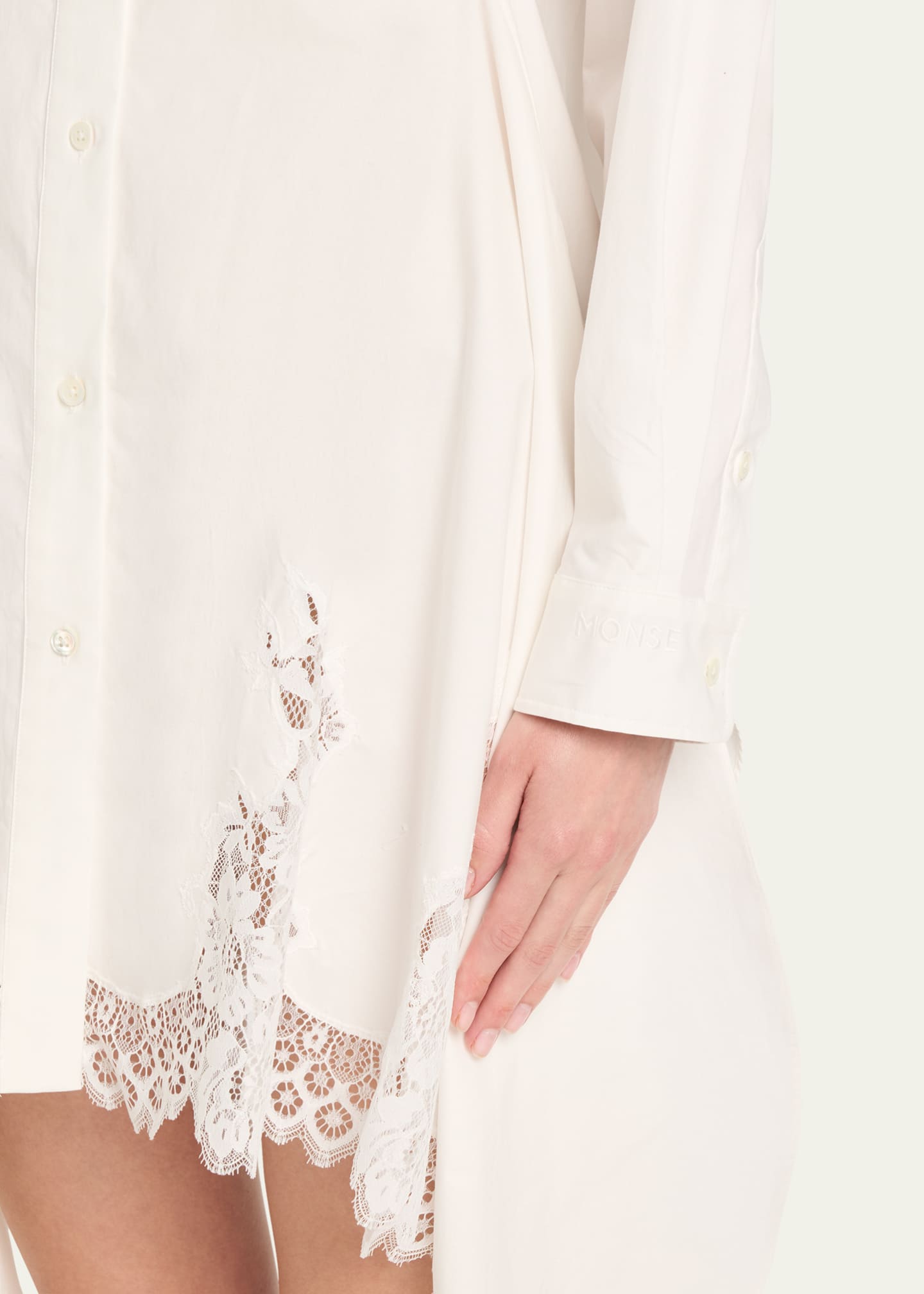 Monse Lace Cascade Front Cotton Poplin Shirt Image 5 of 5