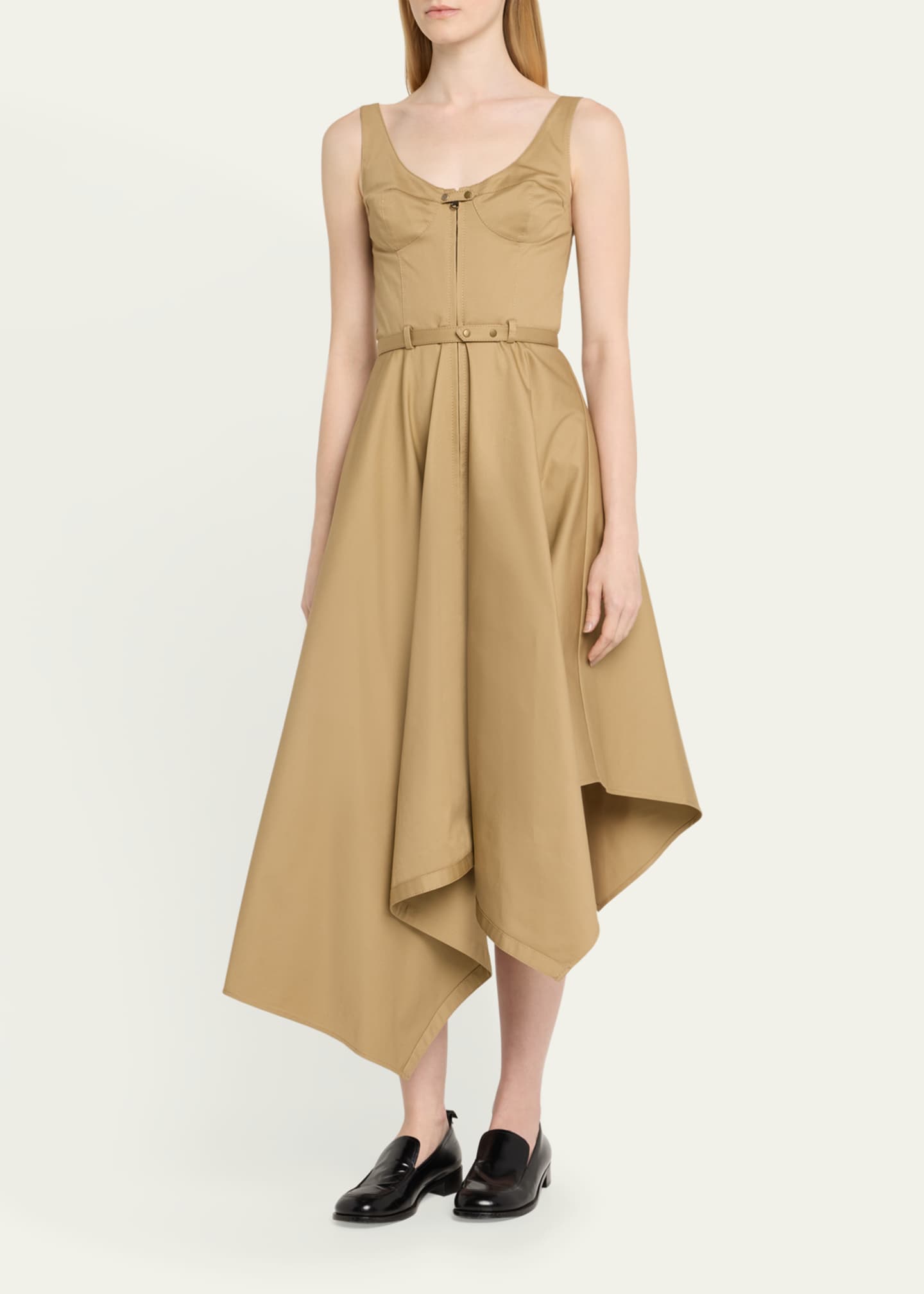 Monse Fit-and-Flare Asymmetric Midi Tank Dress Image 4 of 5