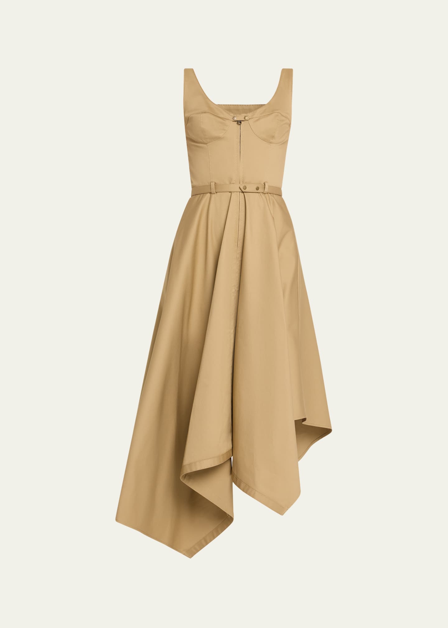 Monse Fit-and-Flare Asymmetric Midi Tank Dress Image 1 of 5