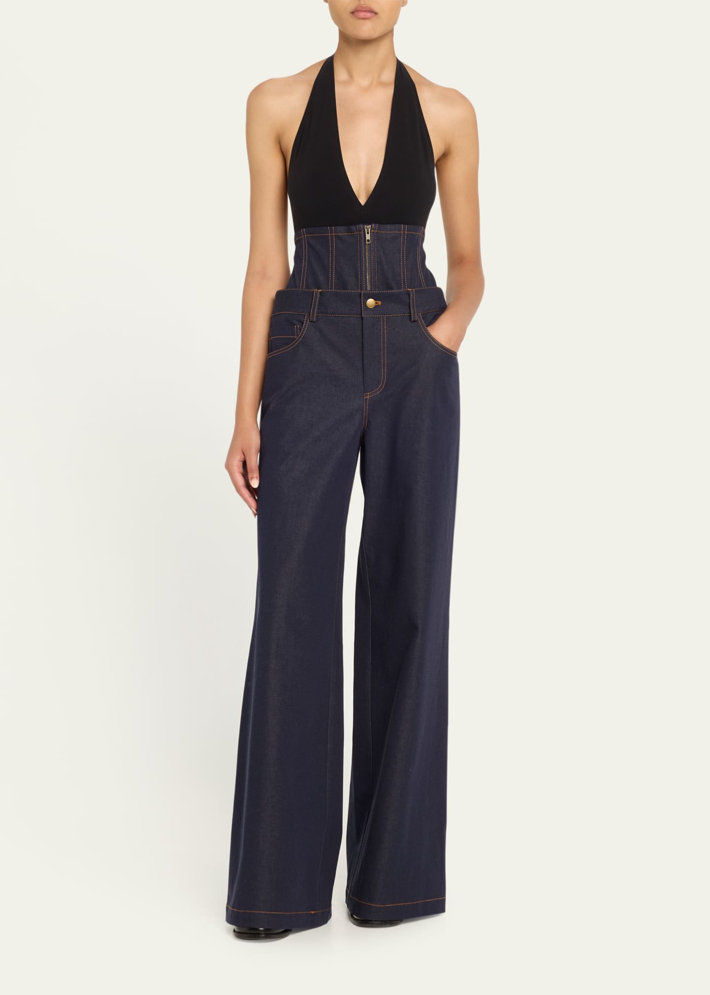 Monse Corset Denim Jeans Image 2 of 5