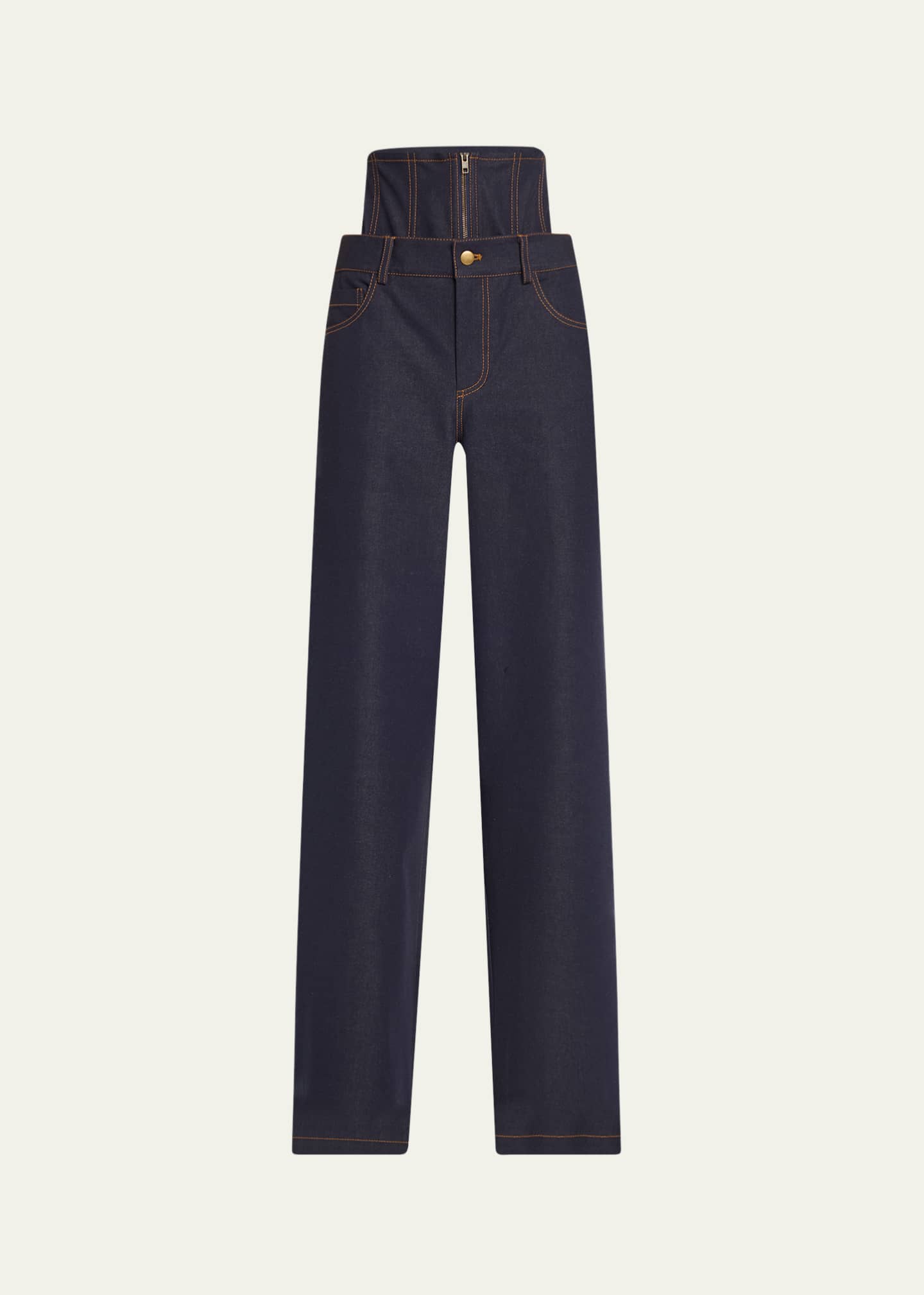 Monse Corset Denim Jeans Image 1 of 5