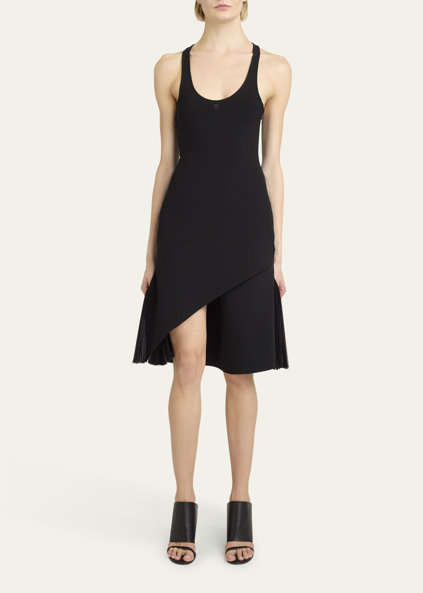 Courreges Infinity Pleats Crepe Tank Dress - Bergdorf Goodman