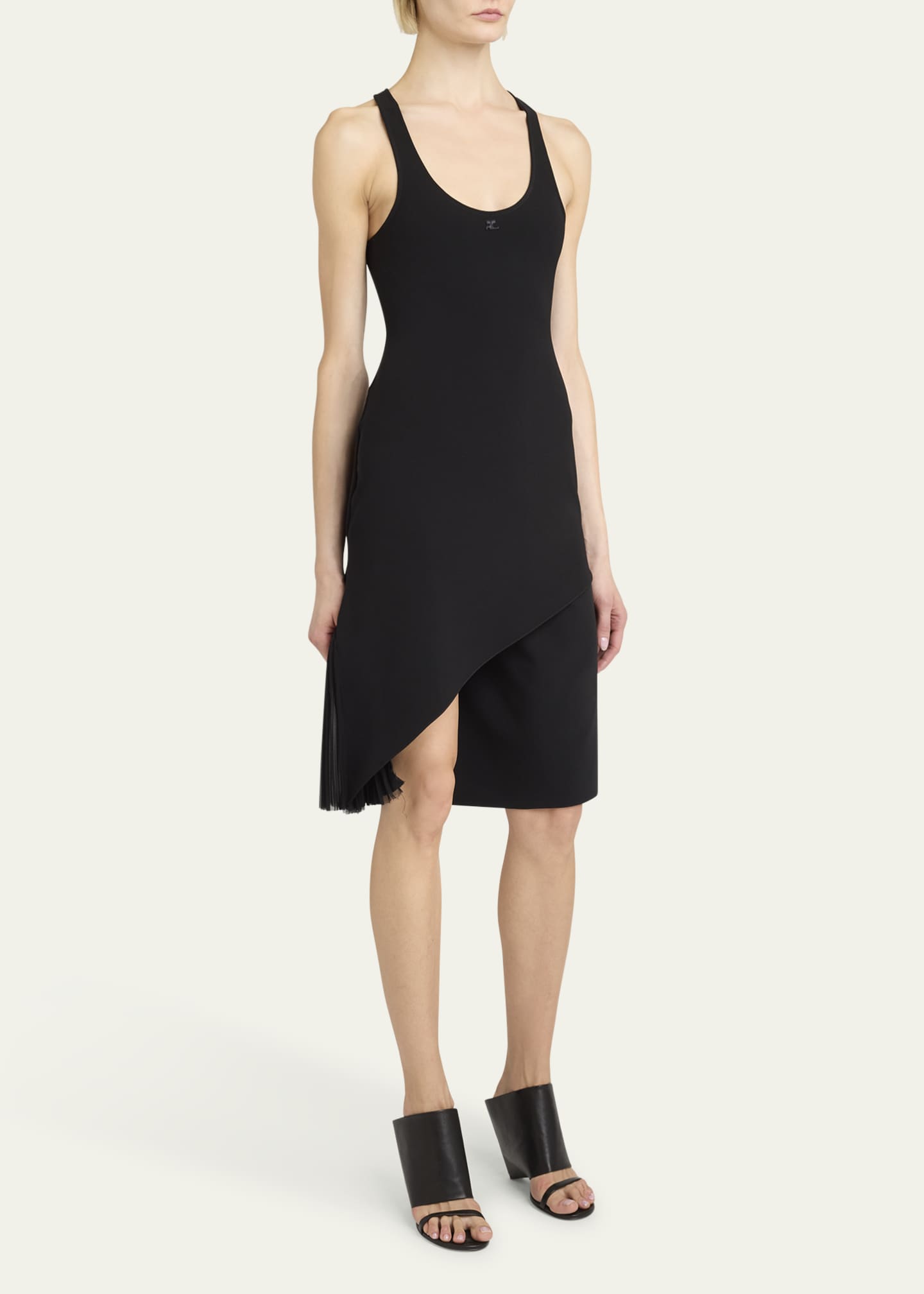 Courreges Infinity Pleats Crepe Tank Dress - Bergdorf Goodman