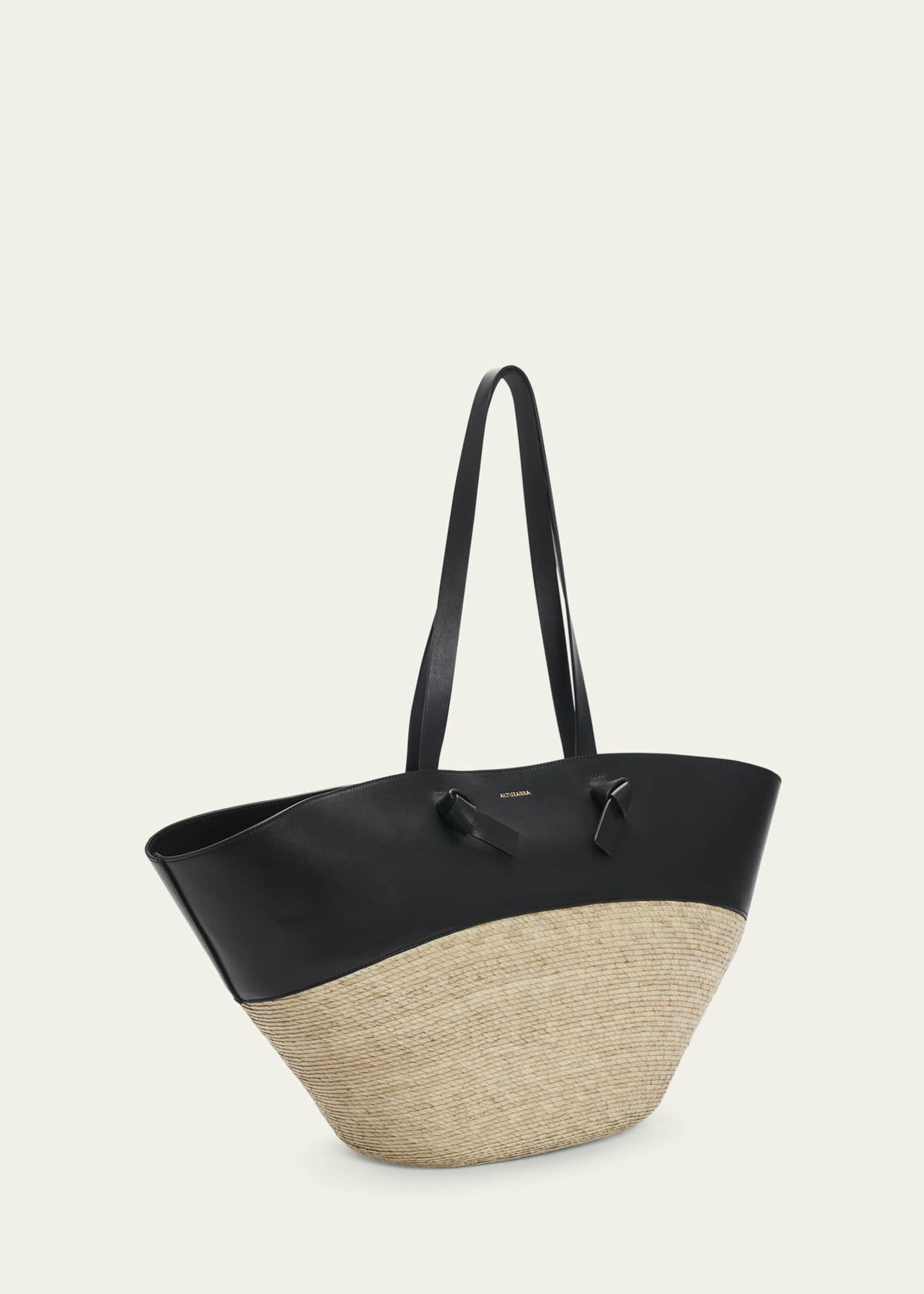 Altuzarra Large Knot Basket Straw & Leather Tote Bag Image 2 of 4