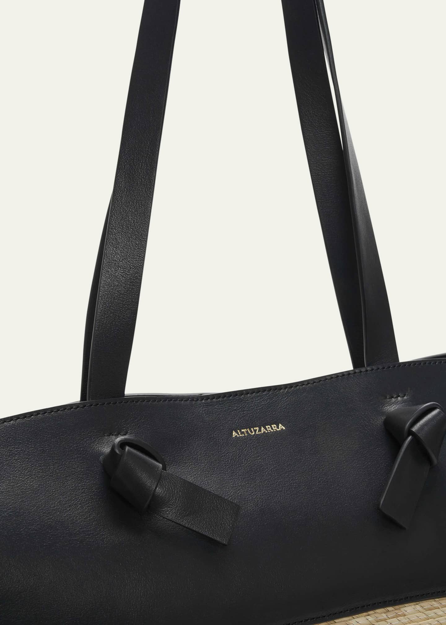Altuzarra Large Knot Basket Straw & Leather Tote Bag Image 4 of 4