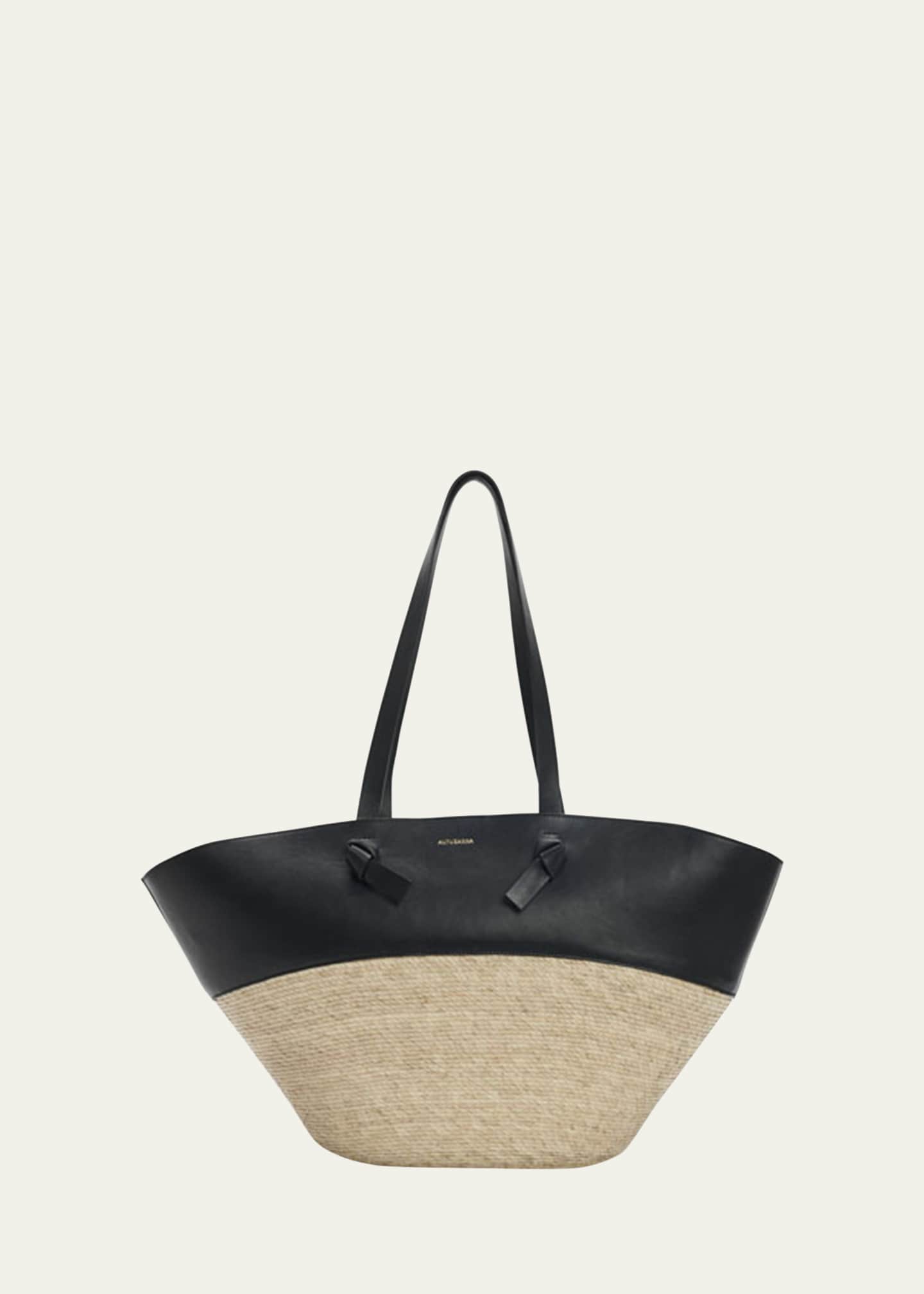 Altuzarra Large Knot Basket Straw & Leather Tote Bag Image 1 of 4