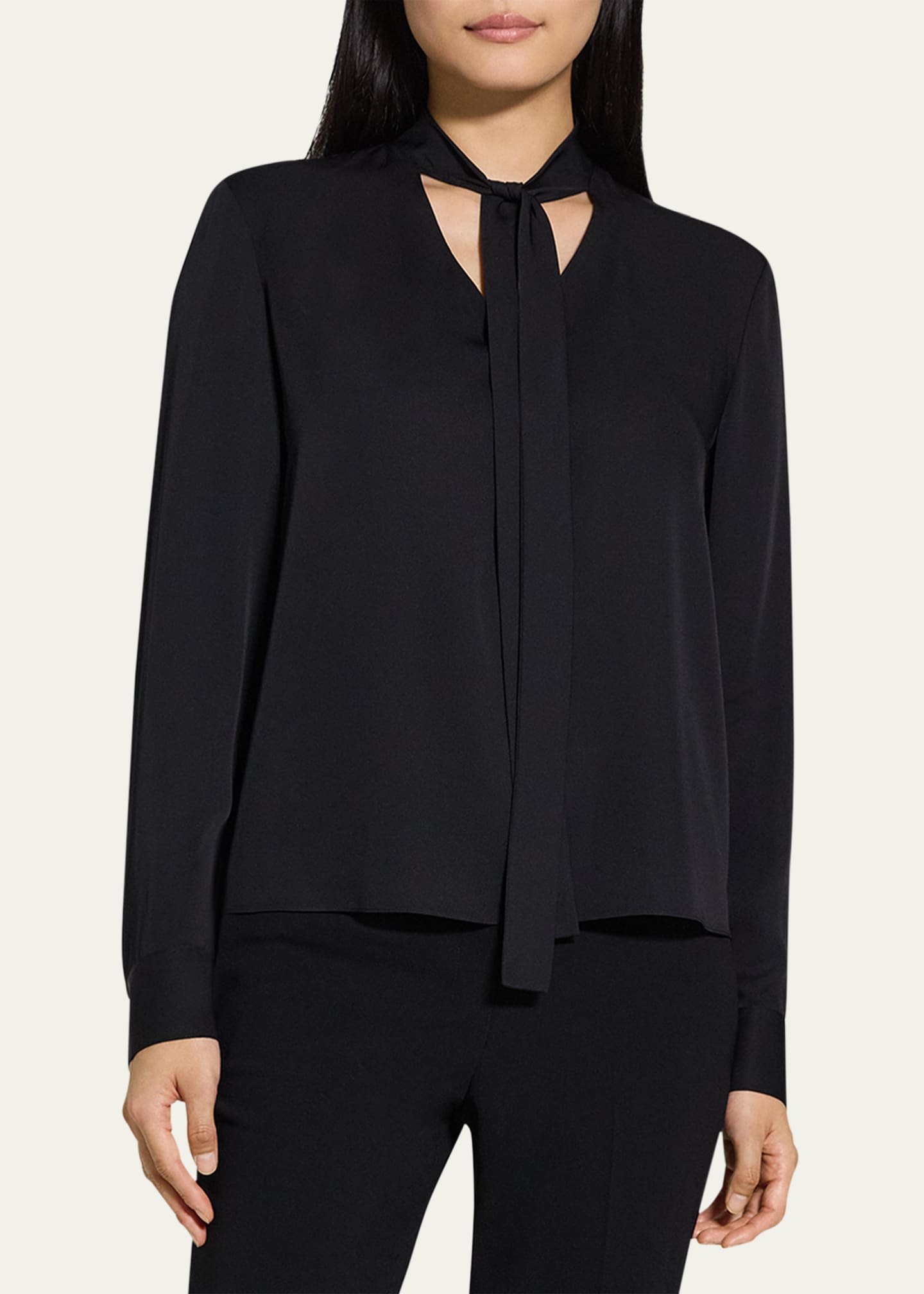 Theory Silk Tie Blouse - Bergdorf Goodman