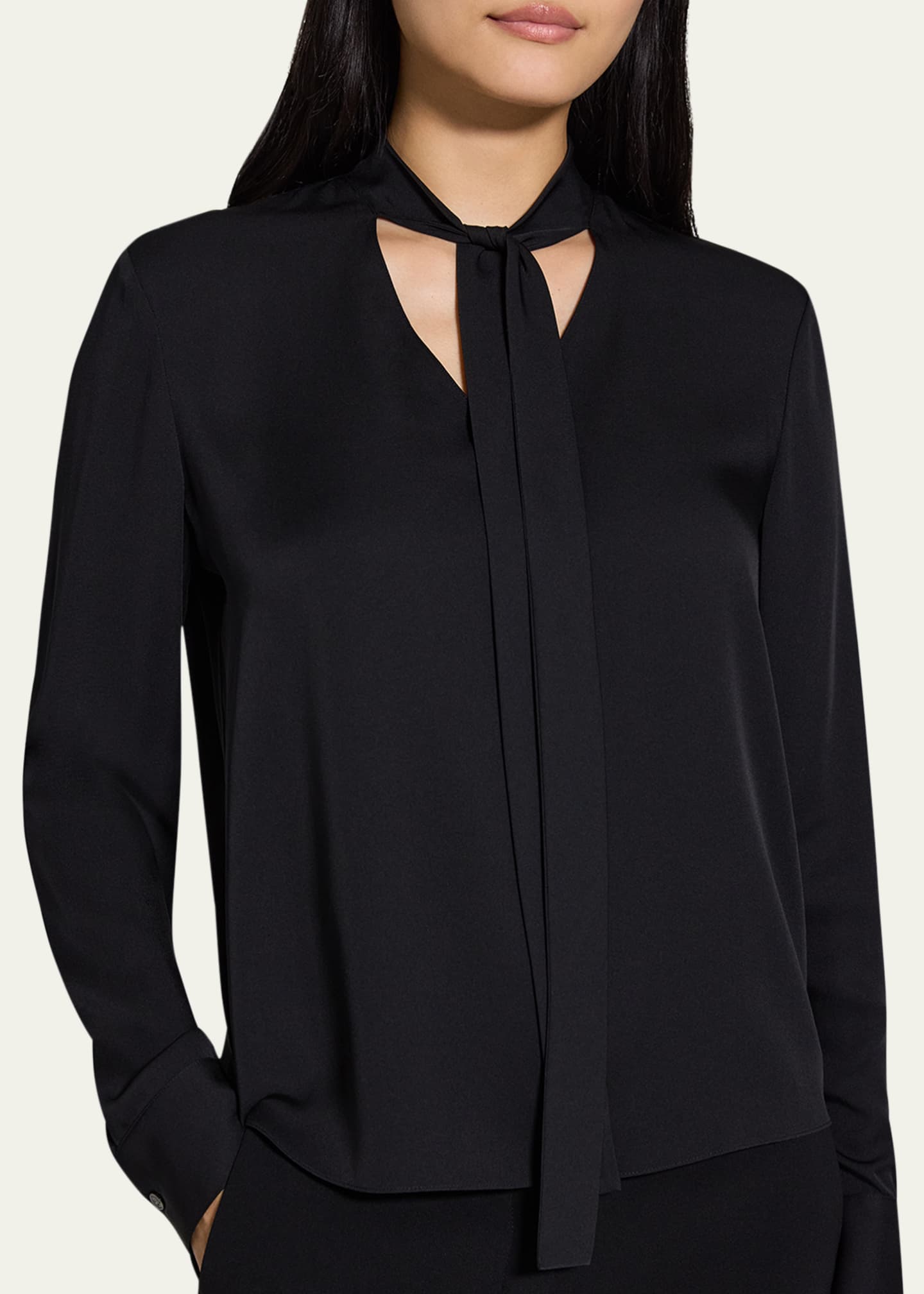 Theory Silk Tie Blouse - Bergdorf Goodman