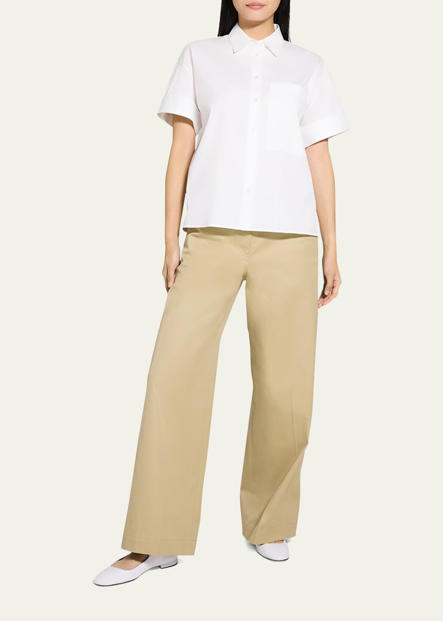 Theory Cotton Cuffed Pocket Shirt Image 2 of 5